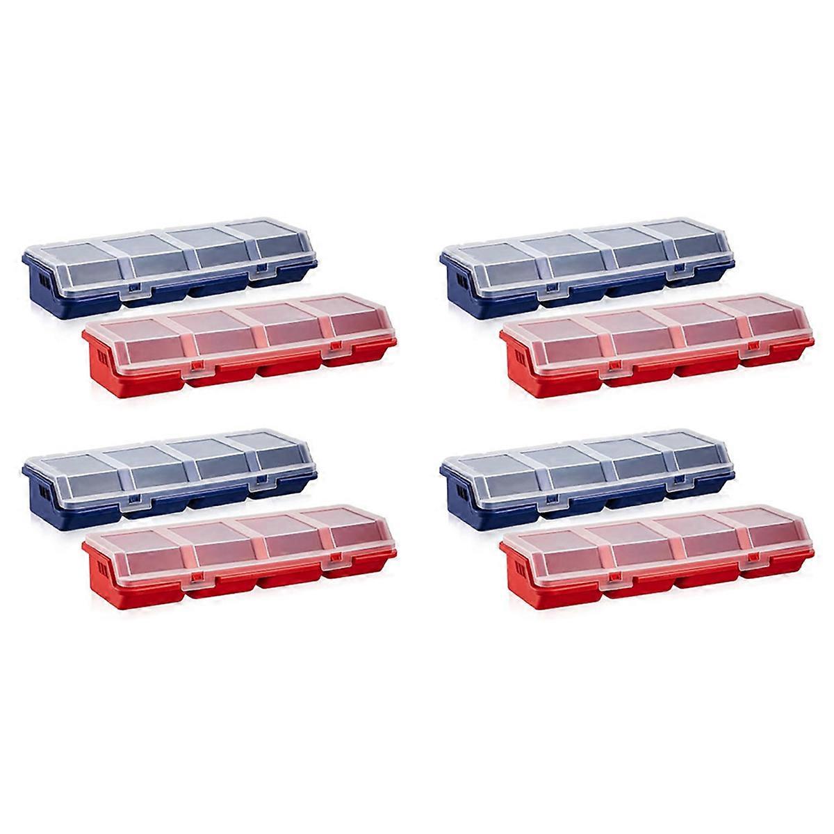 8 Pcs Screw Organizers and Storage Bins with Locks Plastic Hardware Organizer Box with Compartment B