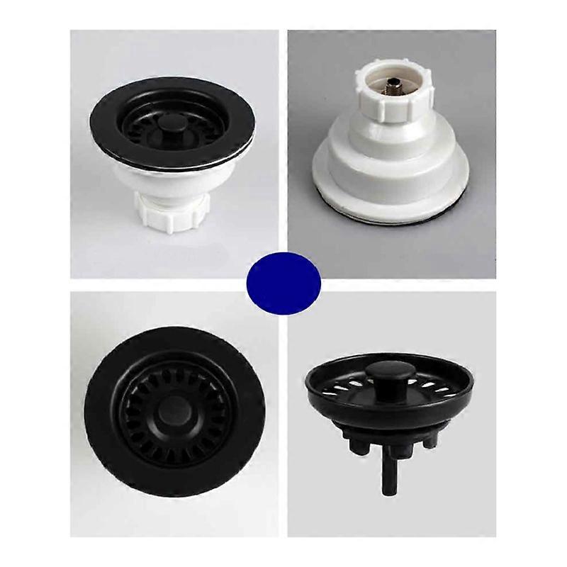 Kitchen Sink Drain Assembly with Strainer Basket Drain Stopper 114mm