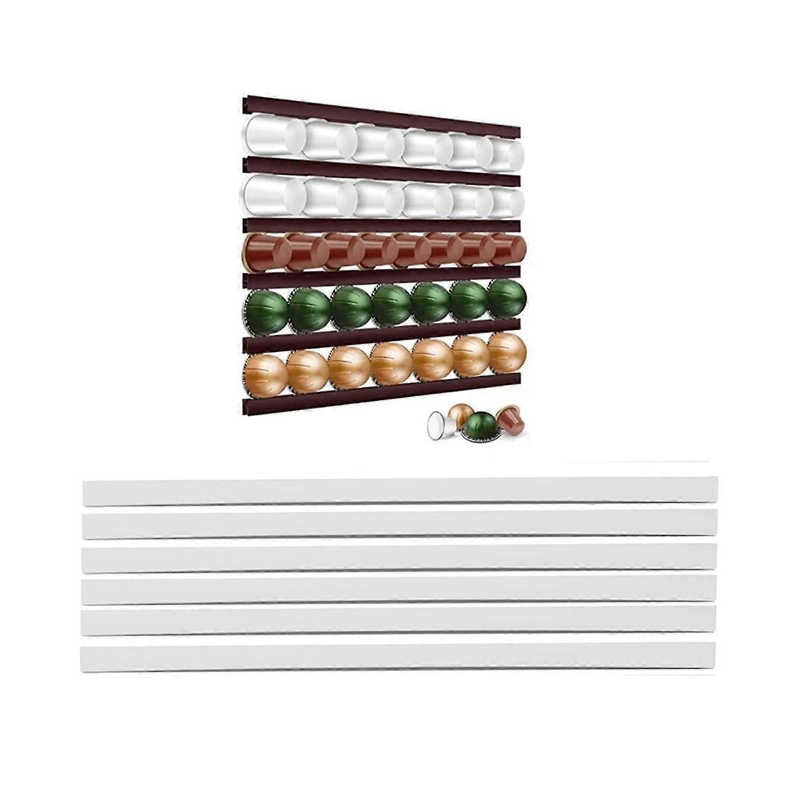 Coffee Capsule Holder Set Compatible with Nespresso Pods, Colored Cafe Shelf Storage Rack for Home Living
