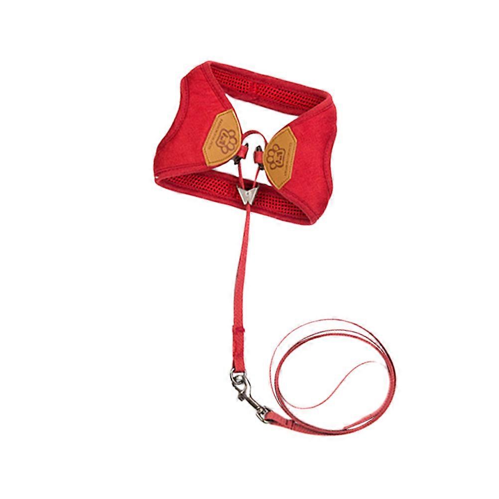 Pet Cat Harness Strap for Pet Control Dark Red Color
