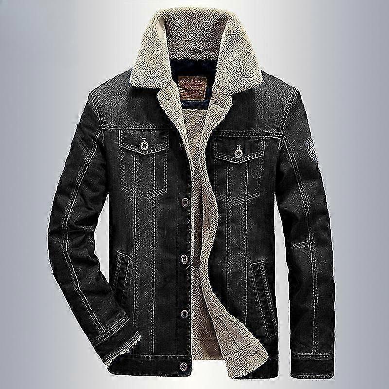 Jaqueta masculina plus size outono e inverno com lapela e acolchoamento de algodão Jaqueta quente jeans Jaqueta acolchoada de algodão