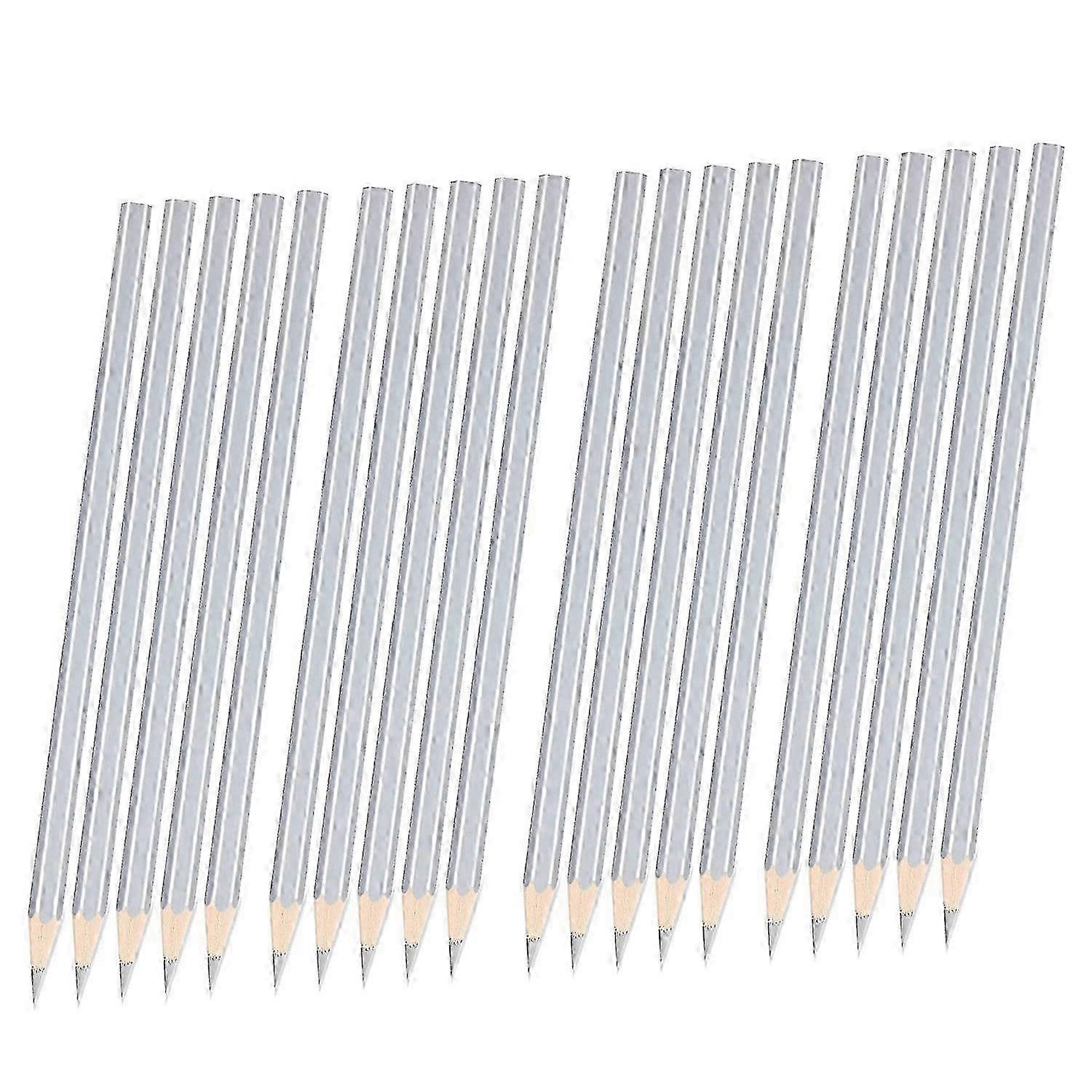 20 Pack Welders Pencil Metallic Silver Marking Pencil for Workers