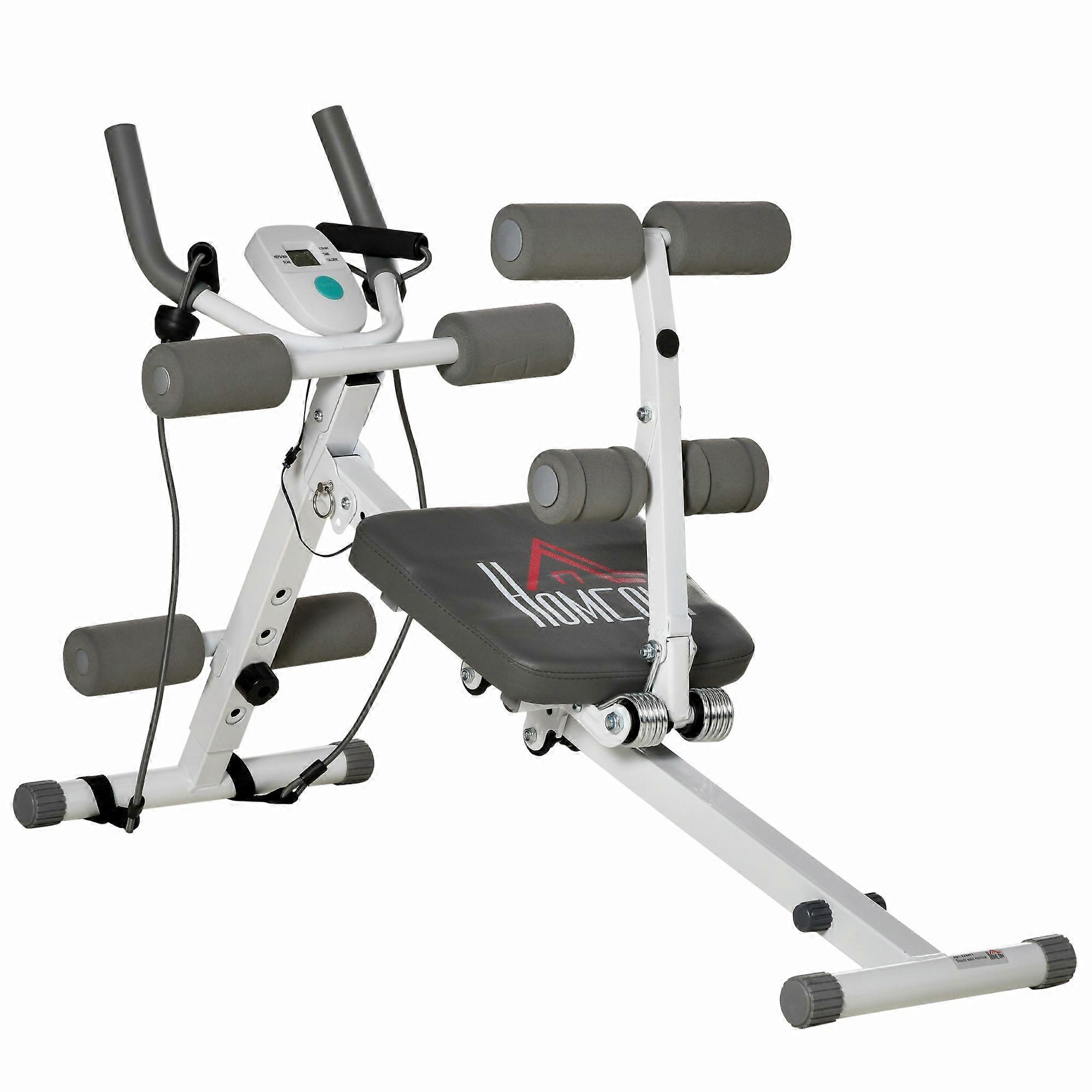 HOMCOM 2 in 1 Bauchtrainer, verstellbare Bank, LCD-Display