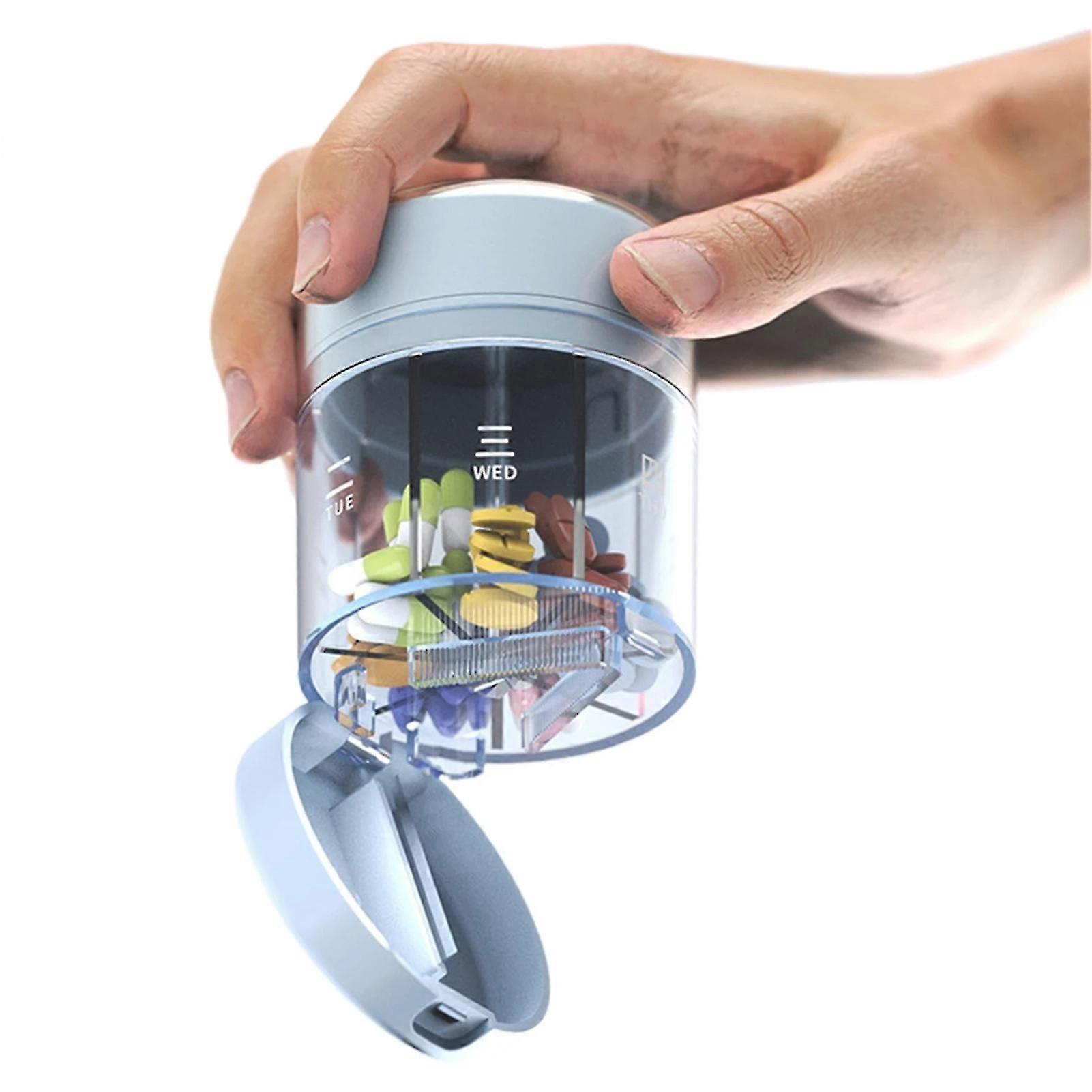 7 Days Travel Tablets Organiser Portable Pillbox With Labels Lid Moisture-Proof Storage Container Medicine Case For Drug Storage