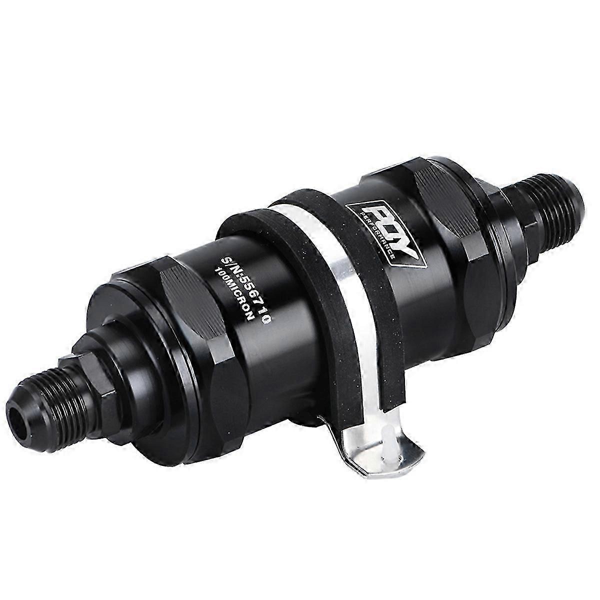 Universal Filter BLACK Inline Fuel Filter E85 Ethanol with 100m (0.1MM) Stainless Steel Element