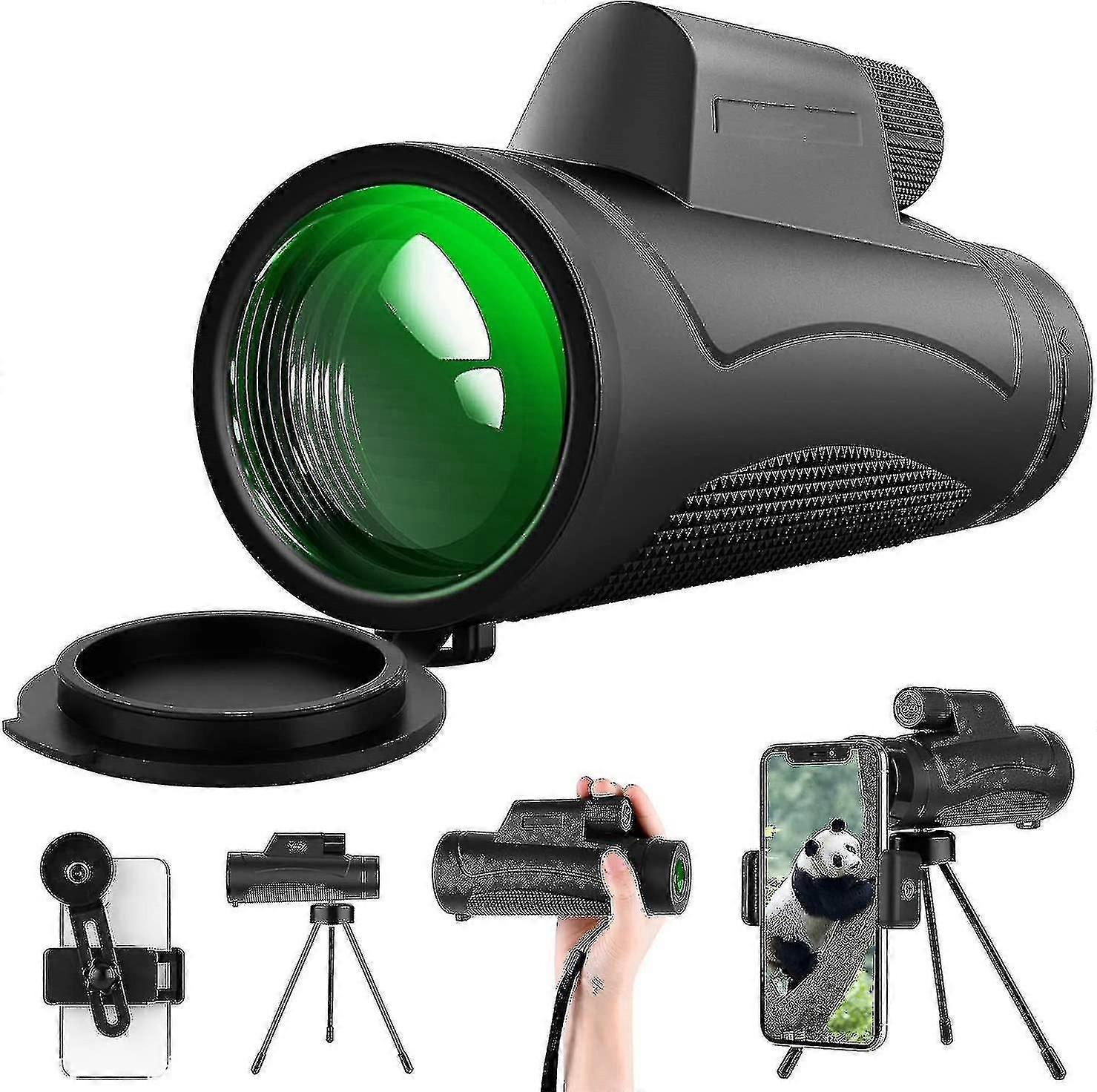 屋外のためのスマートフォンのホールダーの三脚が付いている12x50 HDの単眼望遠鏡