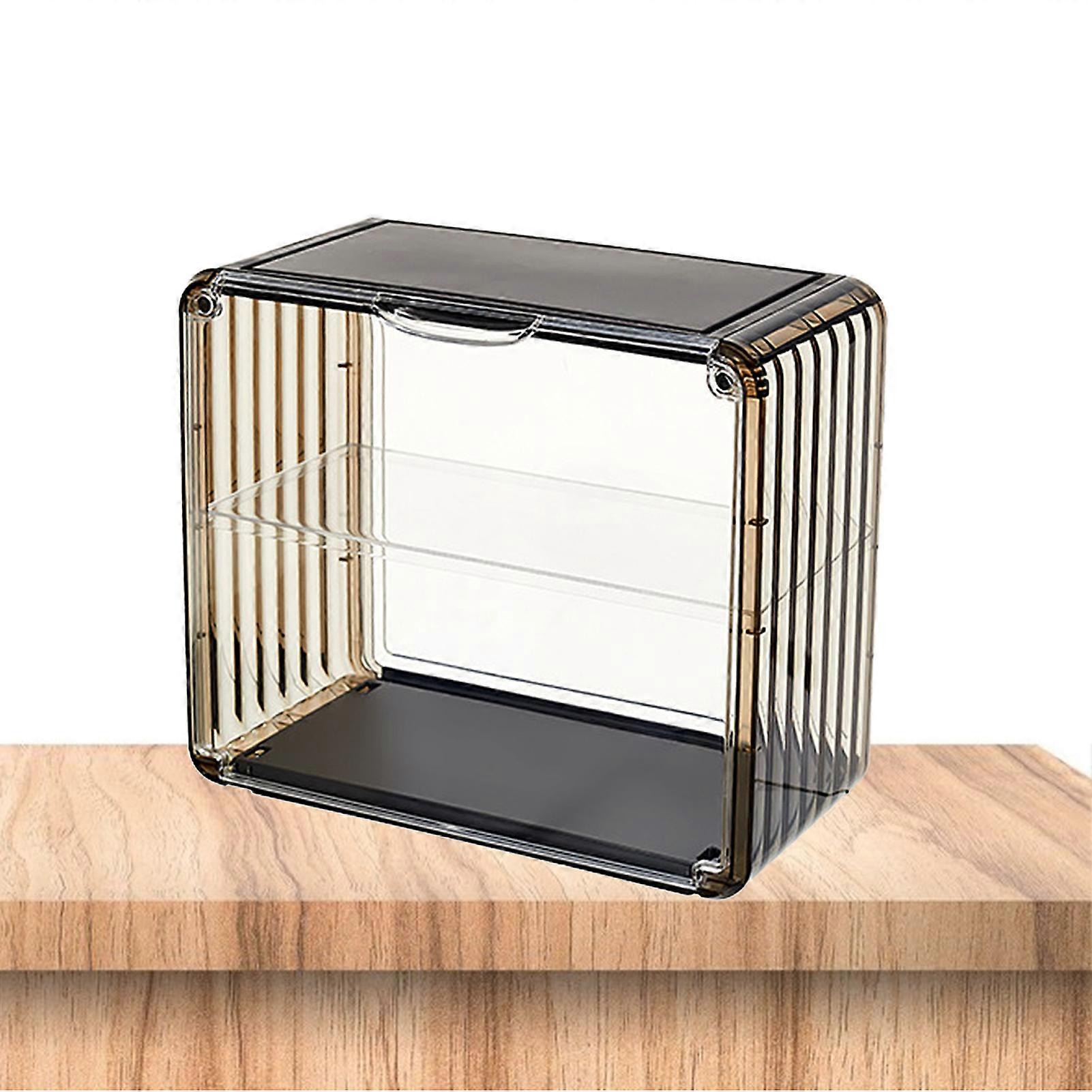 Figure Display Box Acrylic Blind Box Display Case Assemble Collectibles Box Dustproof Protection Showcase for Action Figure Small Size Tea Brown 