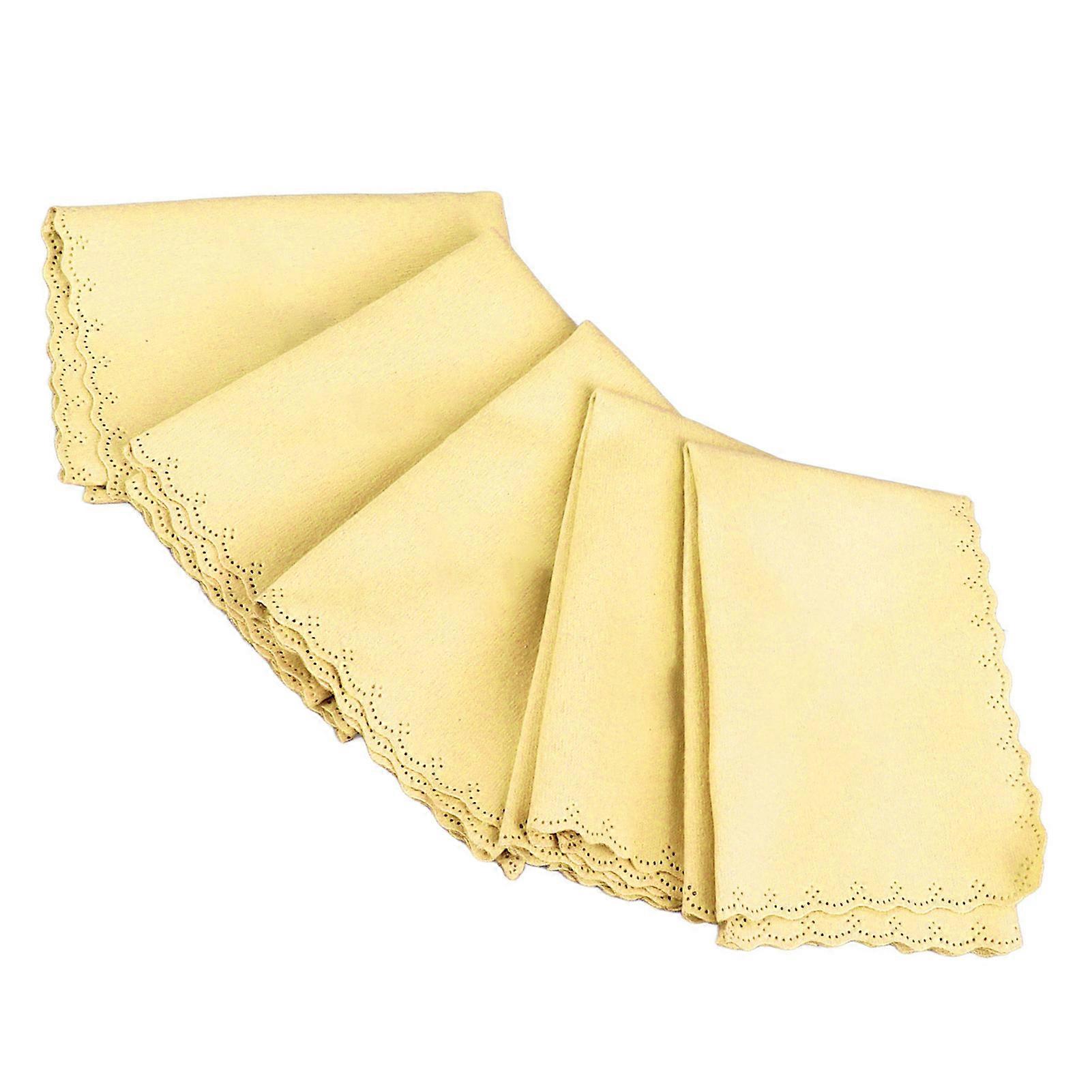 5pcs מטלית ניקוי פסנתר כלי נגינה ליטוש מטלית ניקוי לגיטרה בס כינור צהוב