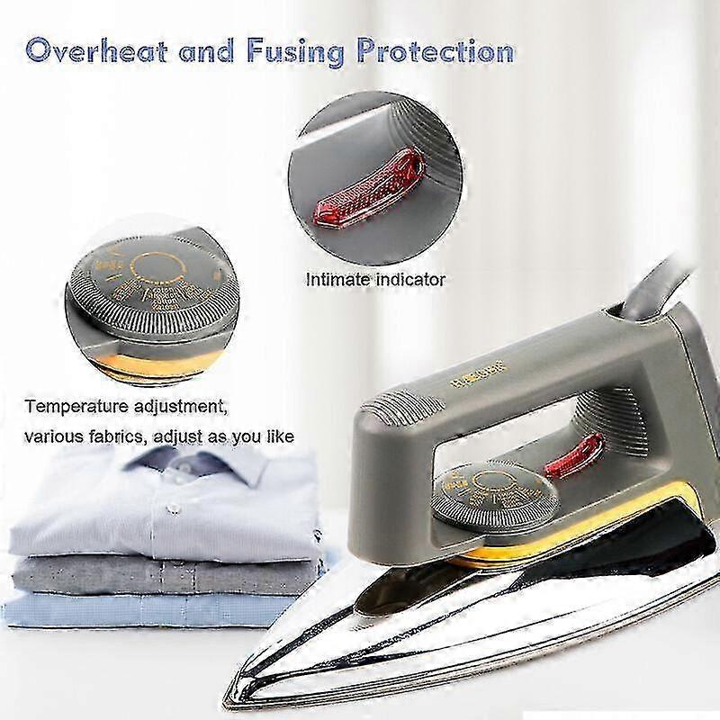 Three-stage temperature dry iron for precise fabric care
