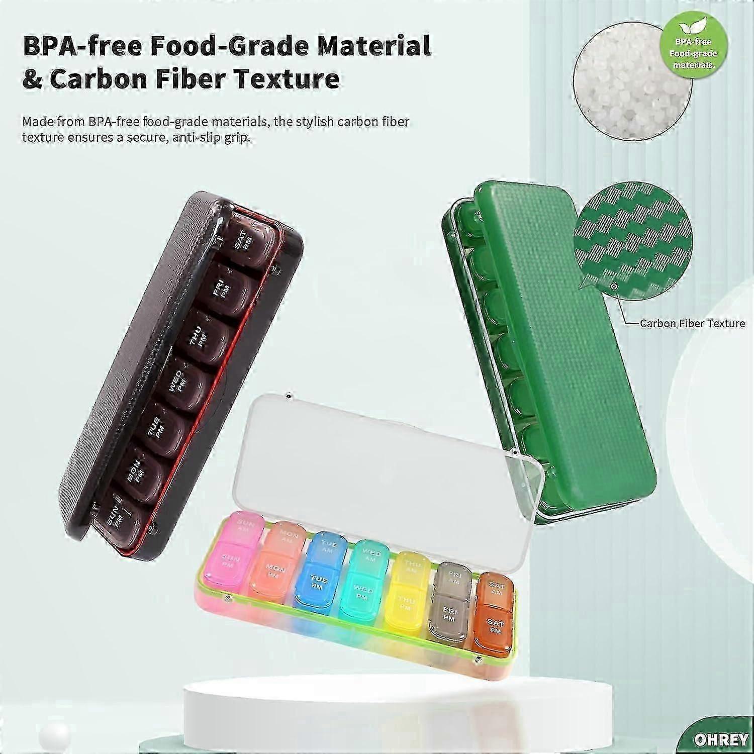 Pill Boxes and Organizer 2 Times a Day, Pill Organizer 2 Times a Day, Weekly Pill Organize