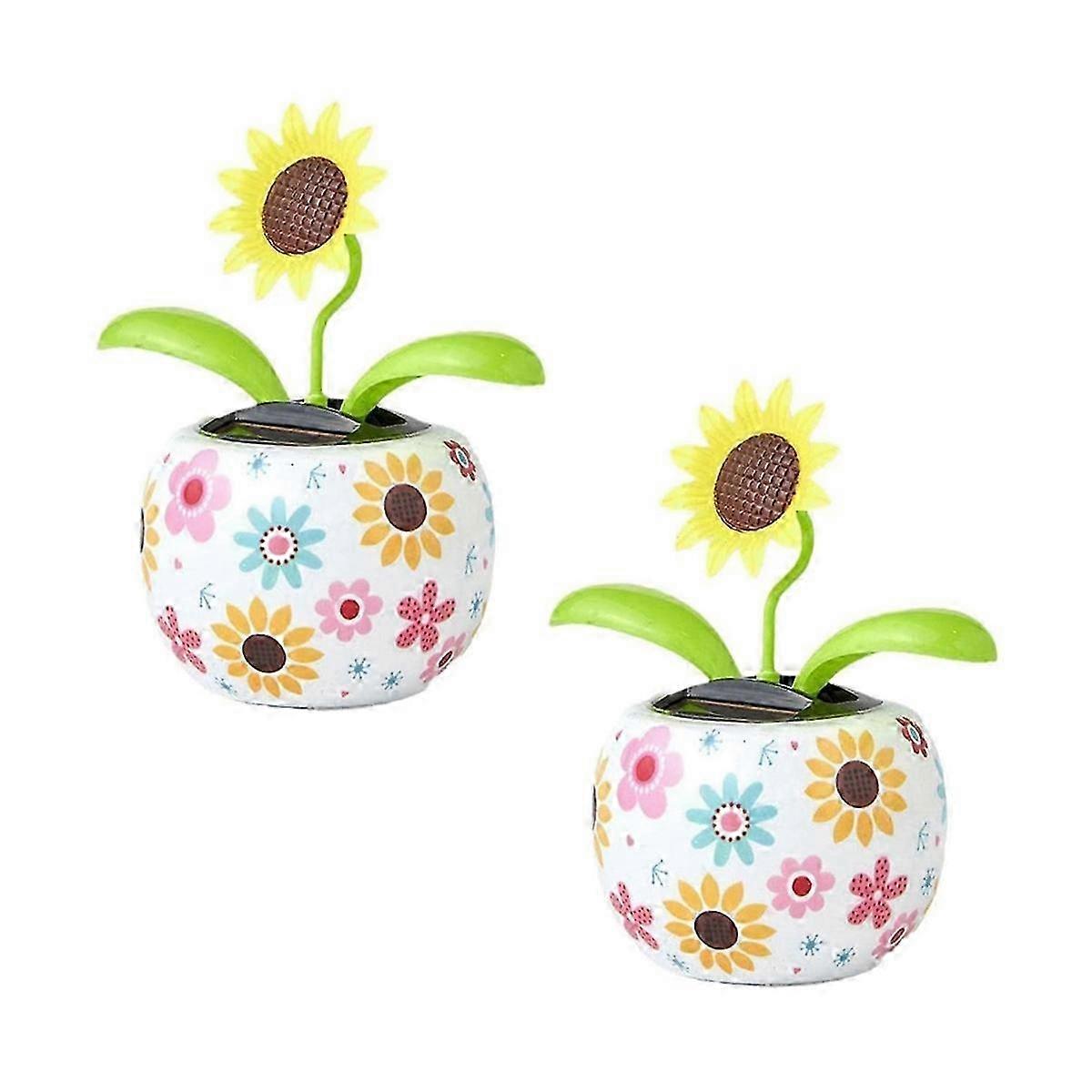 Solar powered dancing flower for home and car decoration