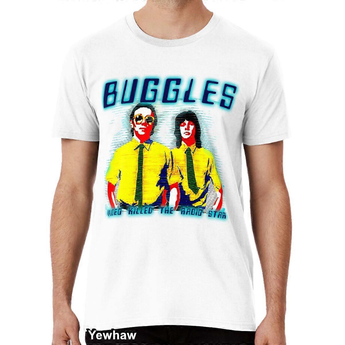 HISHARK T-shirt The Buggles New Wave Fan style électro rétro Blanc M