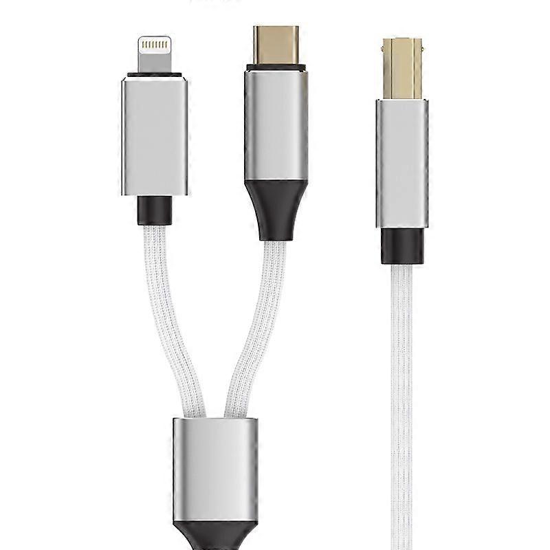 Type-C and 8 Pin to USB-B MIDI Instruments Printer Cable