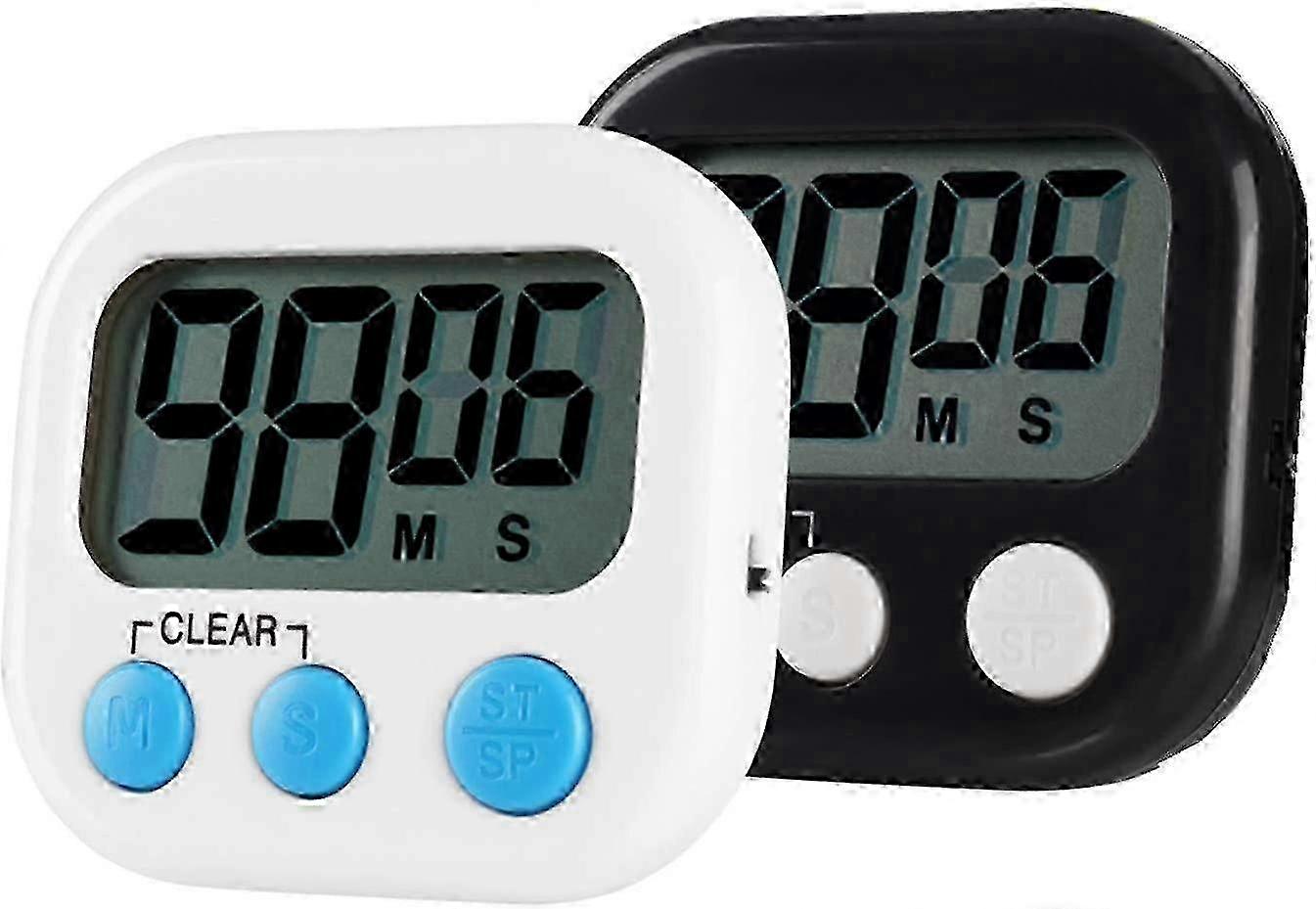 Digital Kitchen Timer with Digital Clock Function, Quick Setting, Custom Mode, Strong Magnetic Back