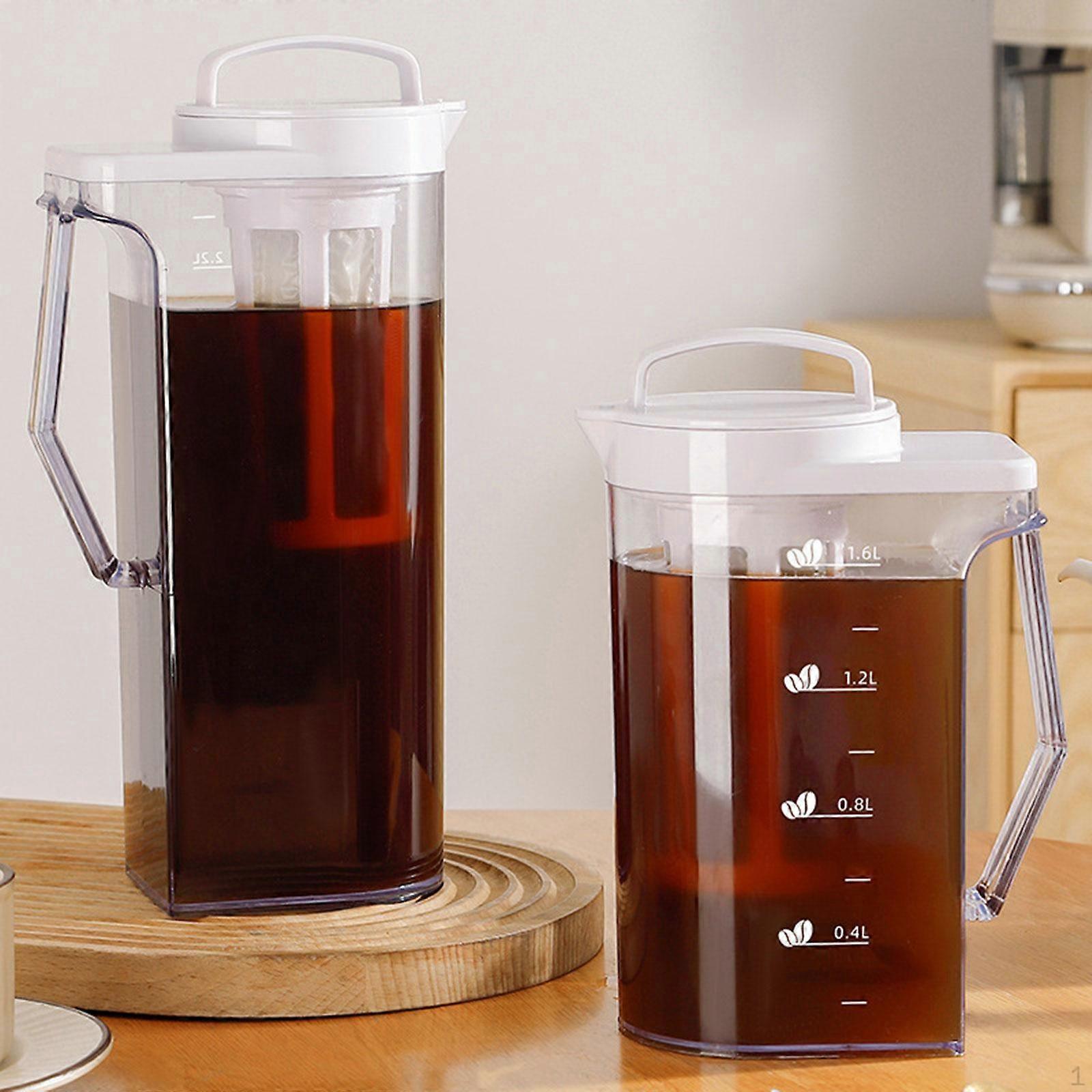 Clear Water Carafe Jug with Handle Dual -20°C to 110°C Scale for Iced Coffee Cold Brew