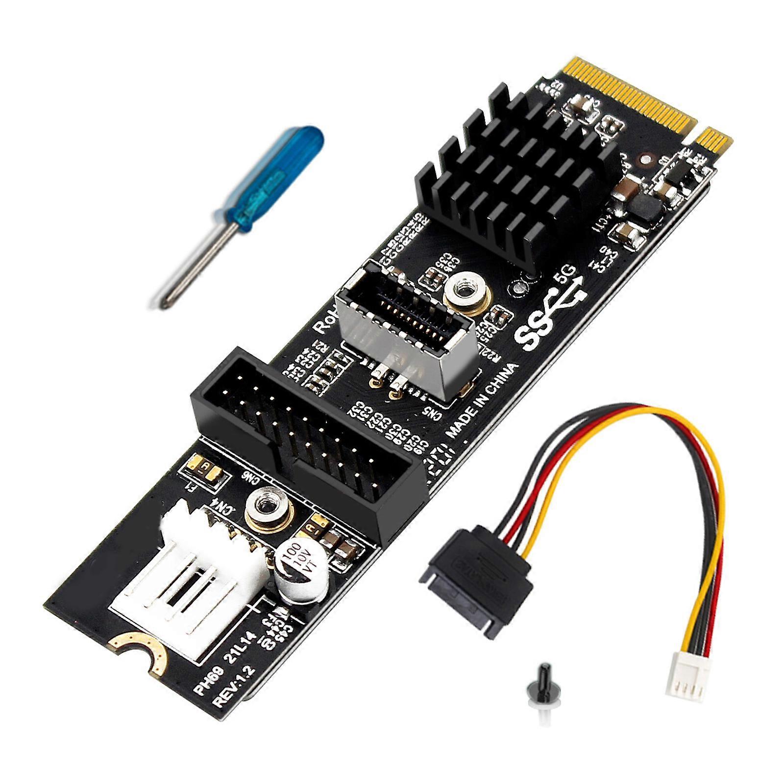 Front Panel USB Expansion Card With PCIe M.2 MKey Interfaces Delivers 5Gbps Transfer Speed And Domestic  Compatibility Multicolor