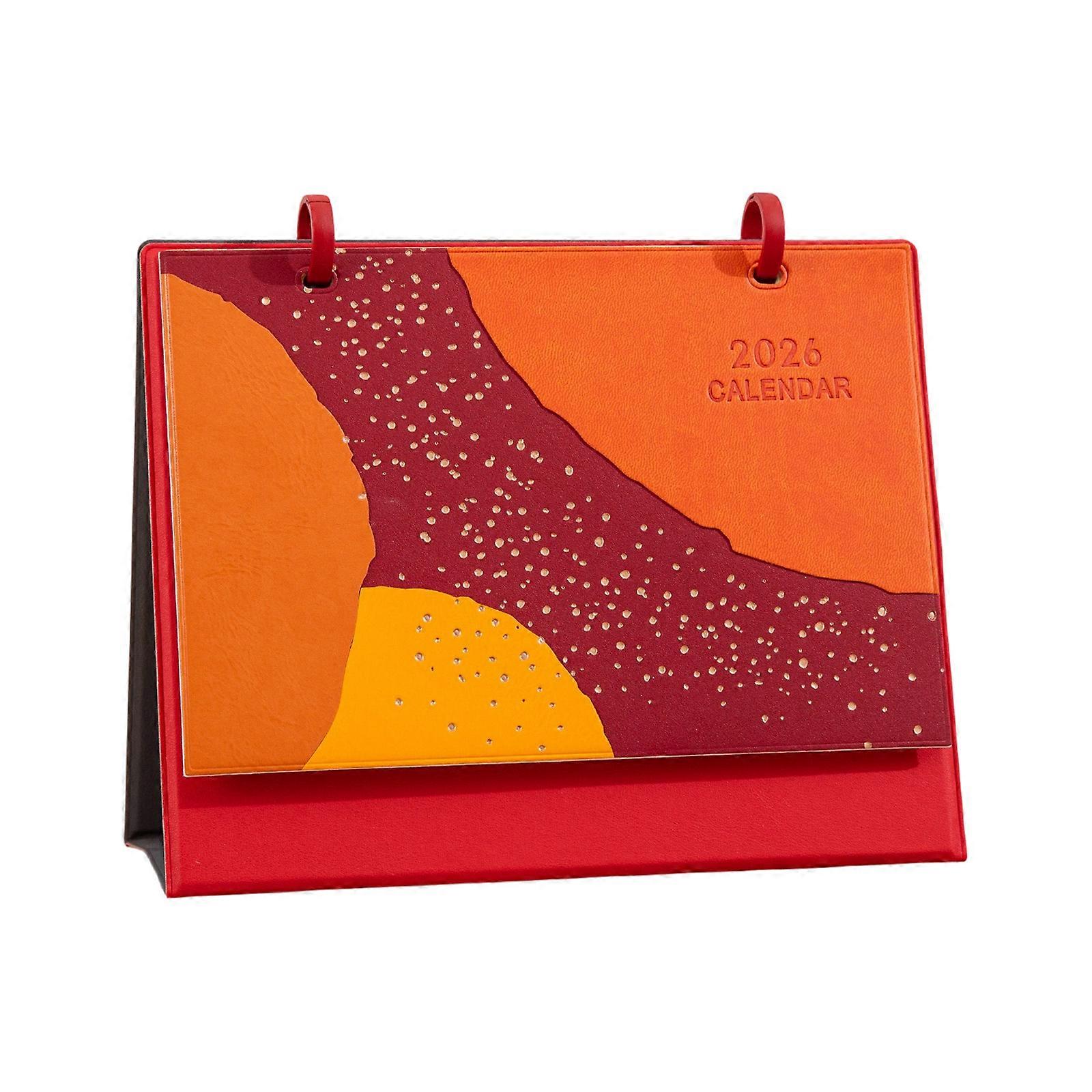 2026 Miniature Calendar Planner Combined Notepad Space Saving Design Smooth Writing Experience Decoration Stationery  Red