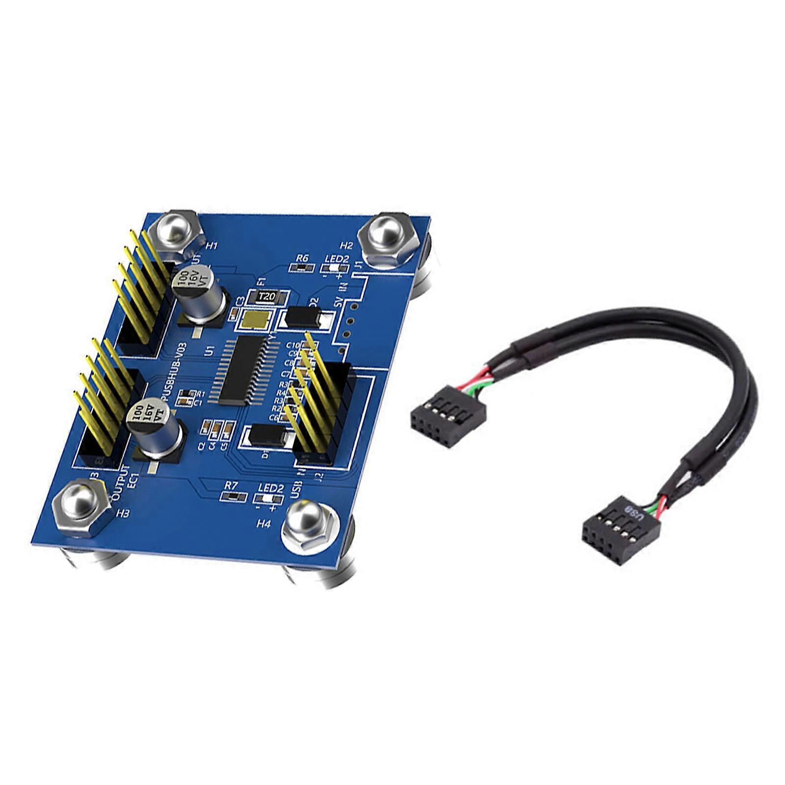 1 to 2 USB 2.0 9Pin Converter Adapter Double Channel Signal Stability For Color Fan WiFi Cards PC Hardware Expansion Multicolor