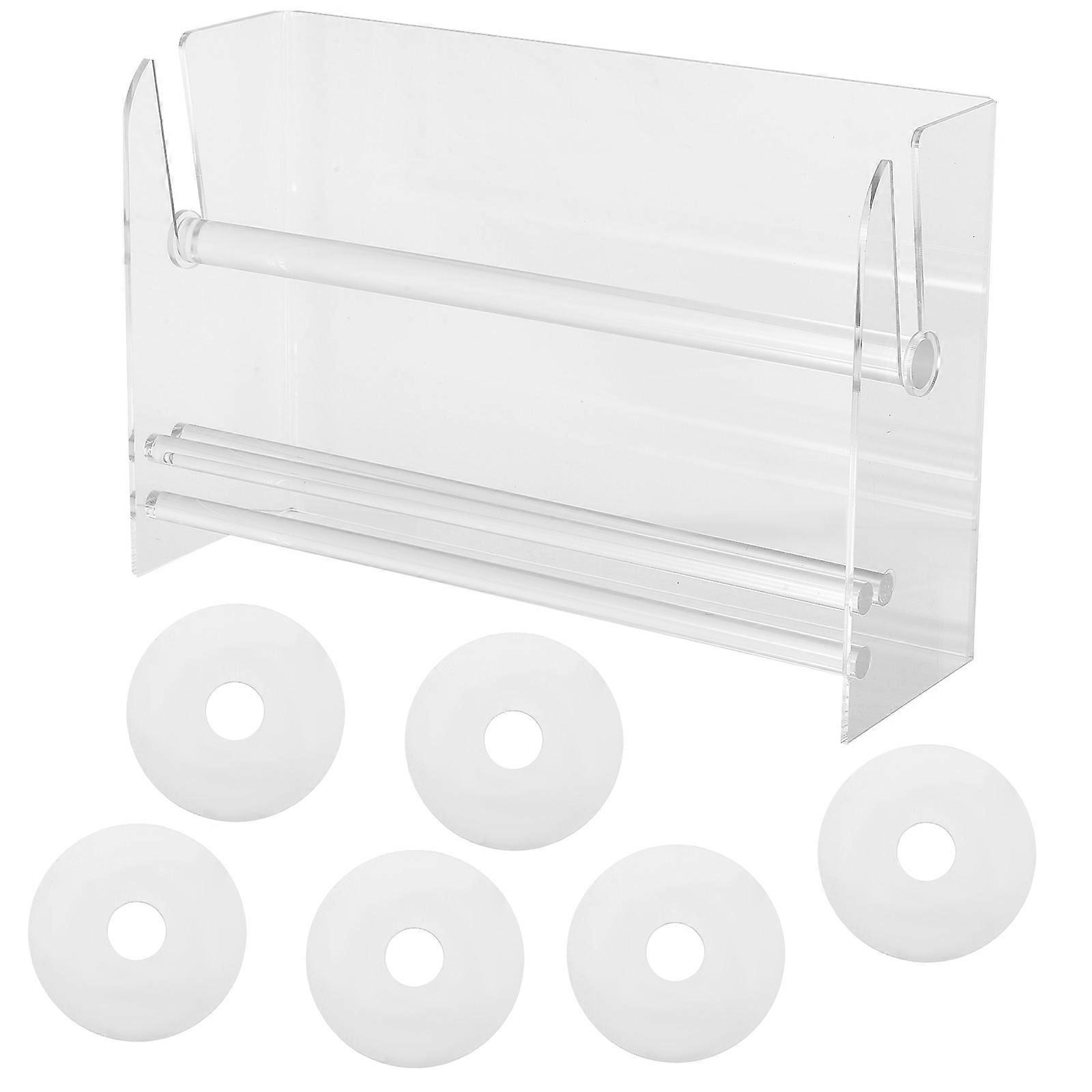 Adjustable Sticker Dispenser Acrylic Label Holder Stand with 7 Compartments
