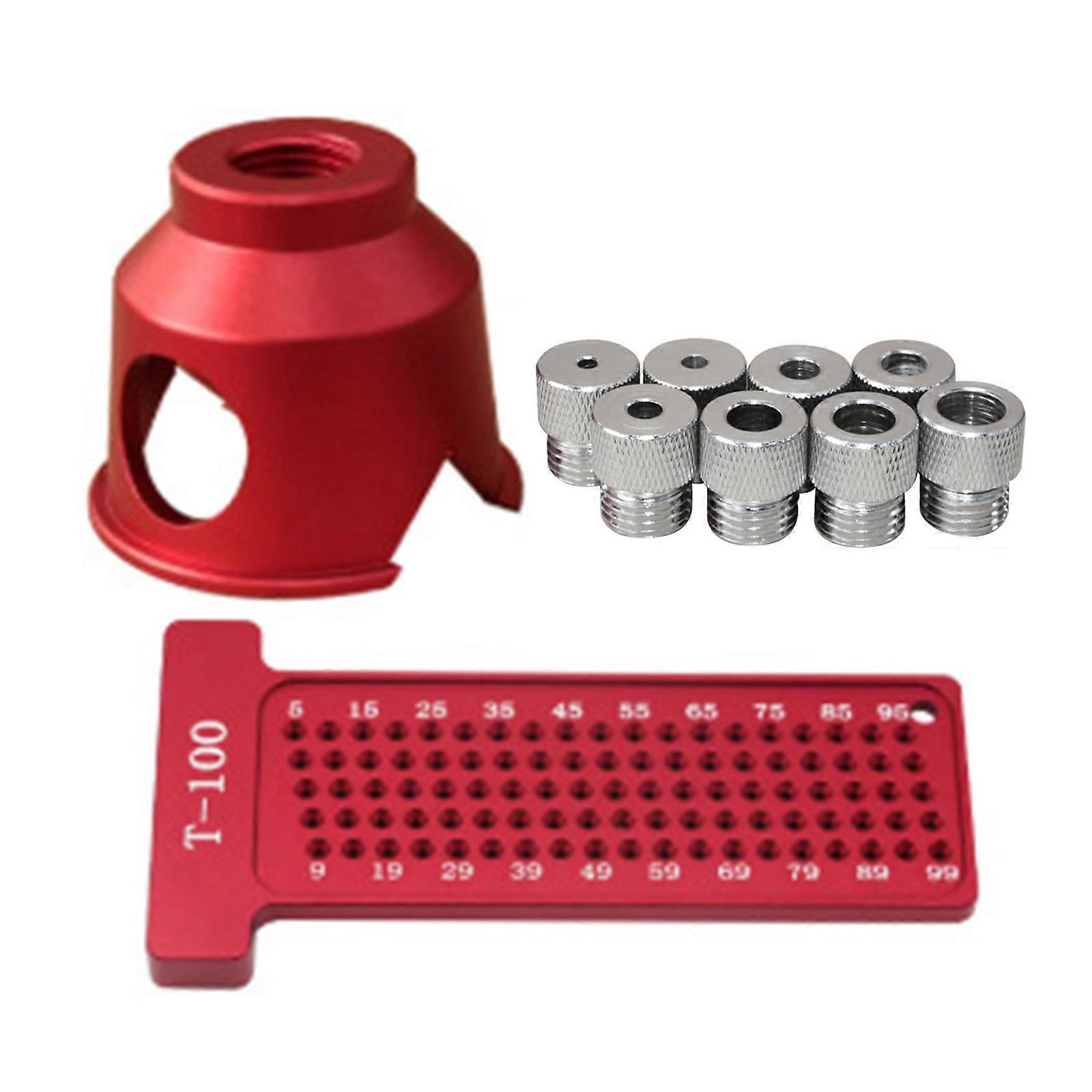 Strong 90 Degree Boring Guide For Woodworking With Secure Clamping And Accurate Hole Positioning  Red