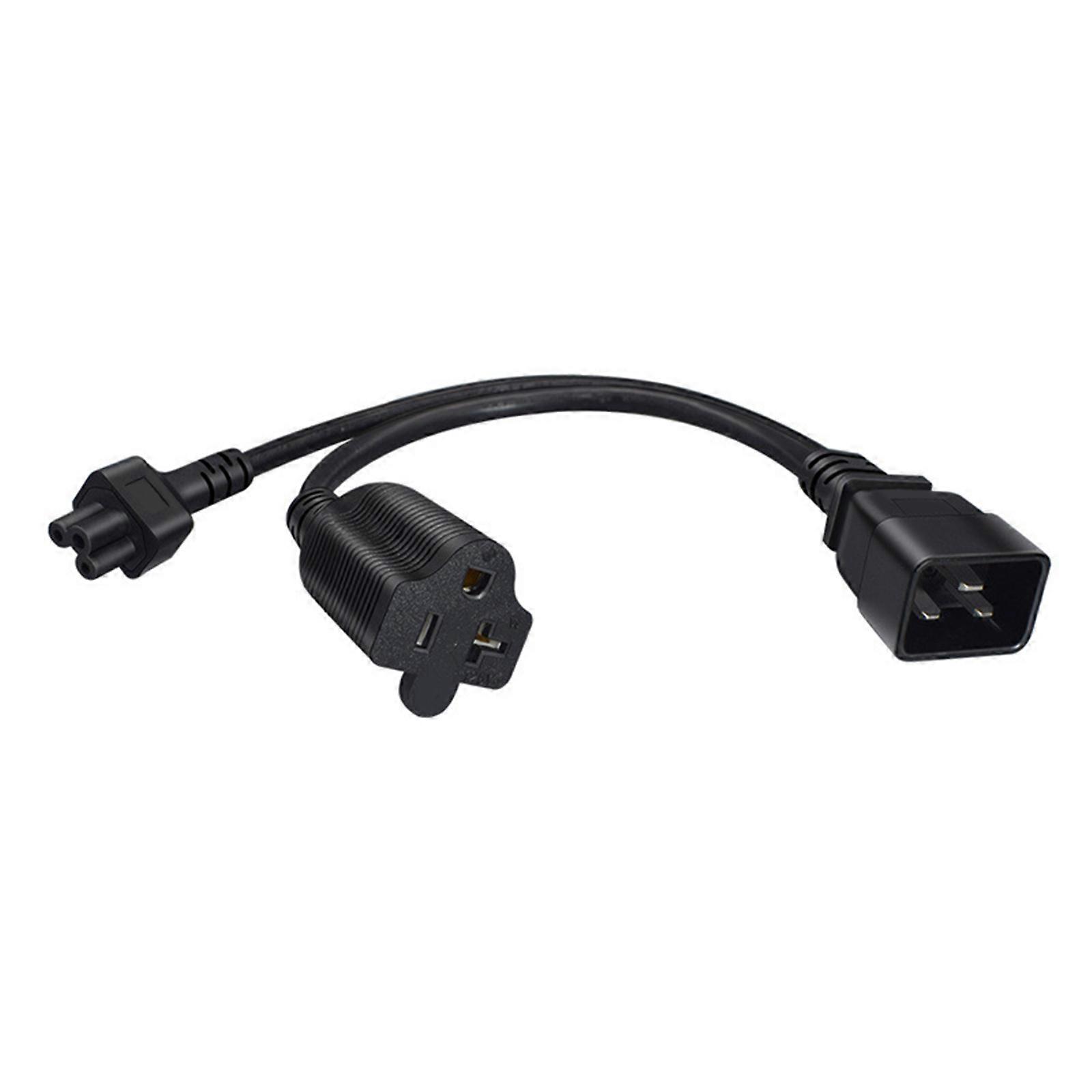 IEC320 C20 to 5-20R+IEC320 C5 Power Adapter Cable, Male to Female Connectors Cord Conversion Wire Line Black Multicolor