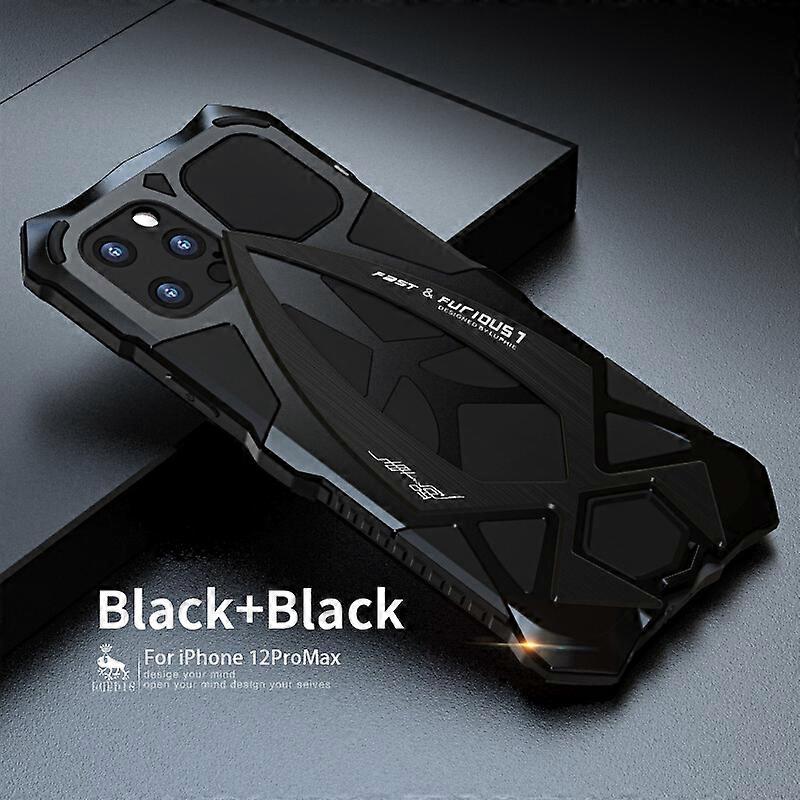 Auto-ontwerp metalen hoesje glazen schermbeschermer voor iPhone 14, 15, 16, 17 Pro Max