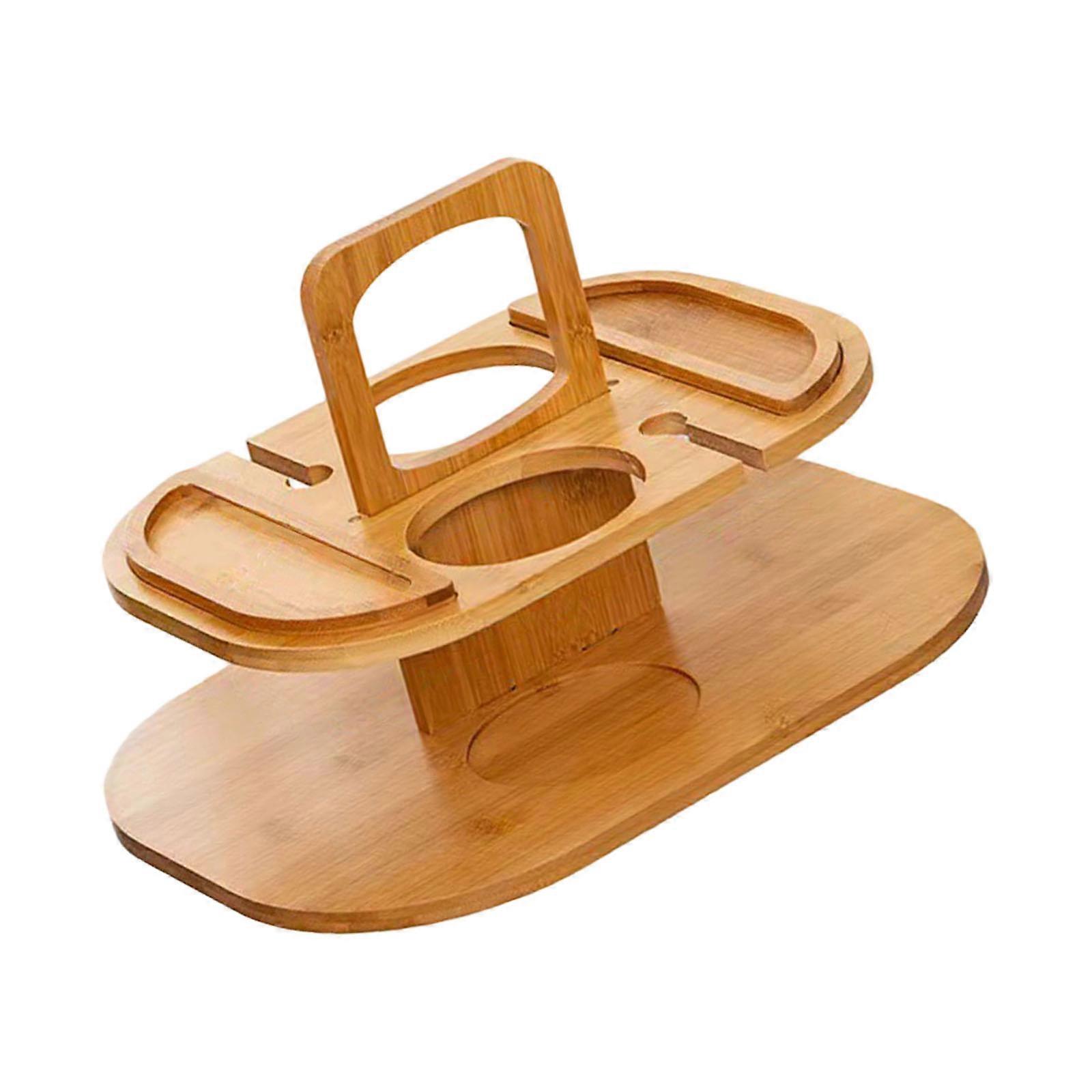 Foldable Wine And Fruit Organiser Detachable Portable Wooden Storage Table For Outdoor Picnics And Gatherings Multicolor