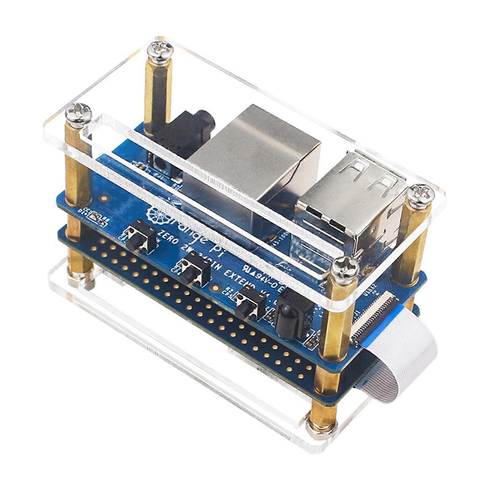 Convenient for OrangePi 0 2W Expansion Board with Acrylic Case Full Coverage and Easy to Carry Multicolor