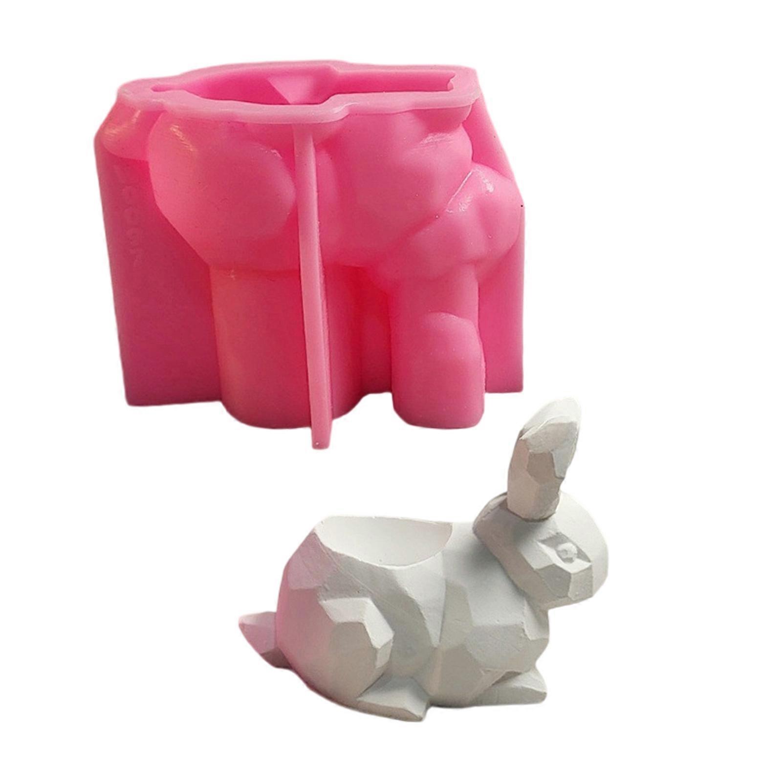 Practical Sturdy Silicone Craft Mould Home Accessory for Rabbit Candle Holders Easy Release Daily Decoration Multicolor