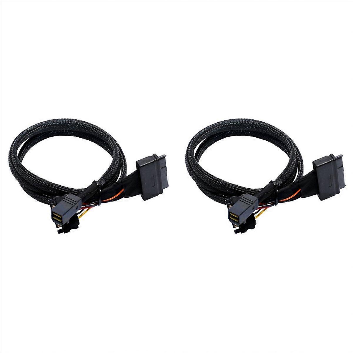 2X Mini SAS SFF8643 U.2 to 8639+15PIN Power Cable NVMe Hard Disk Data Connection Cable SFF8643 to SF