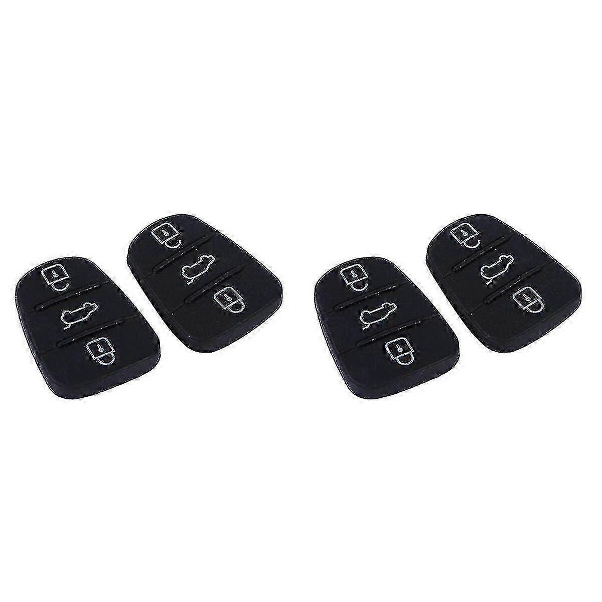 6 Pcs Black Folding Key Fob Case for Hyundai I10/I20/I30 - 3-Button Practical Auto Key Shell