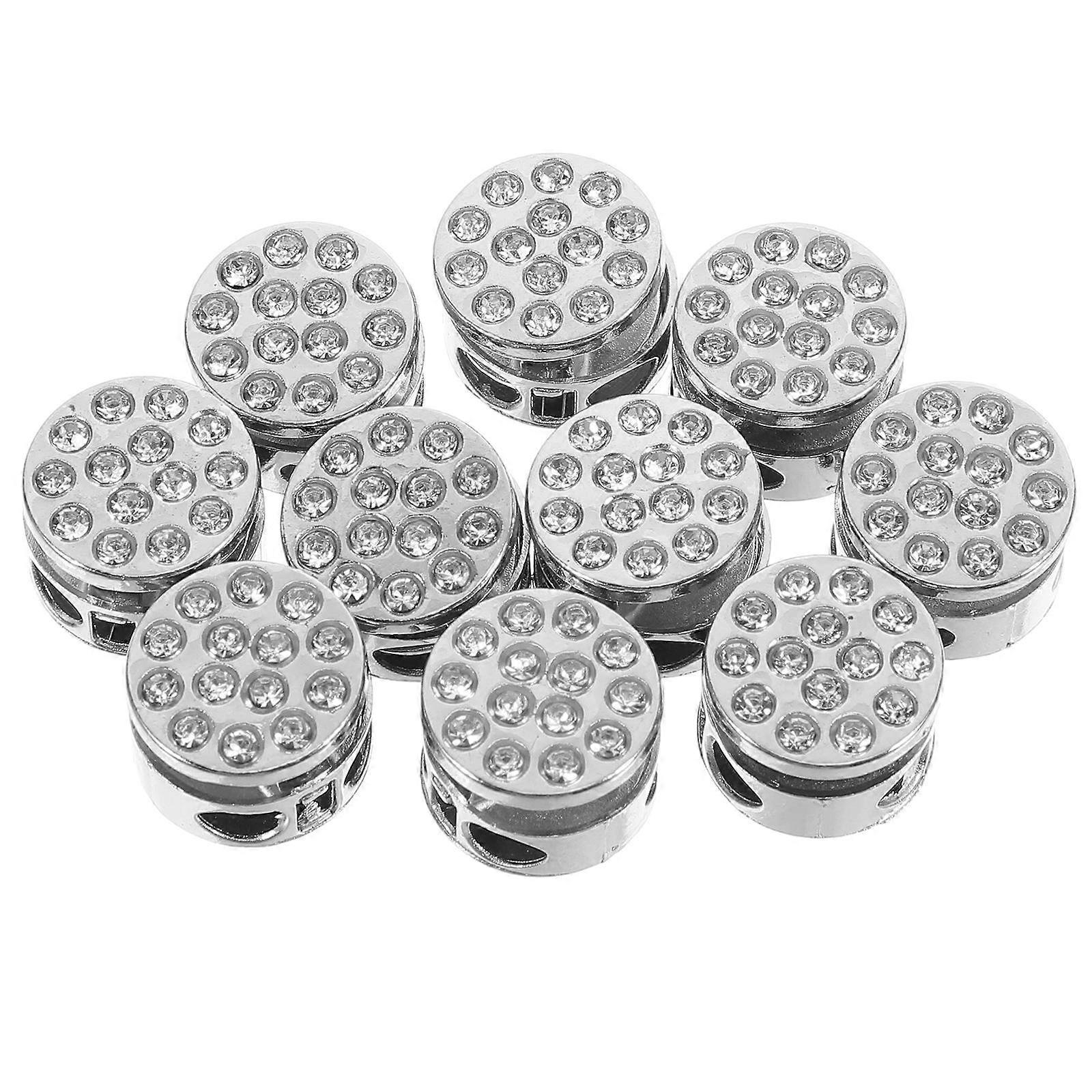 Cord Stopper Lock Double Hole Spring Cord Locks Metal Fastener Daily Use Clothes 0.6×0.6×0.4in Prevent Rope Slipping 10Pcs