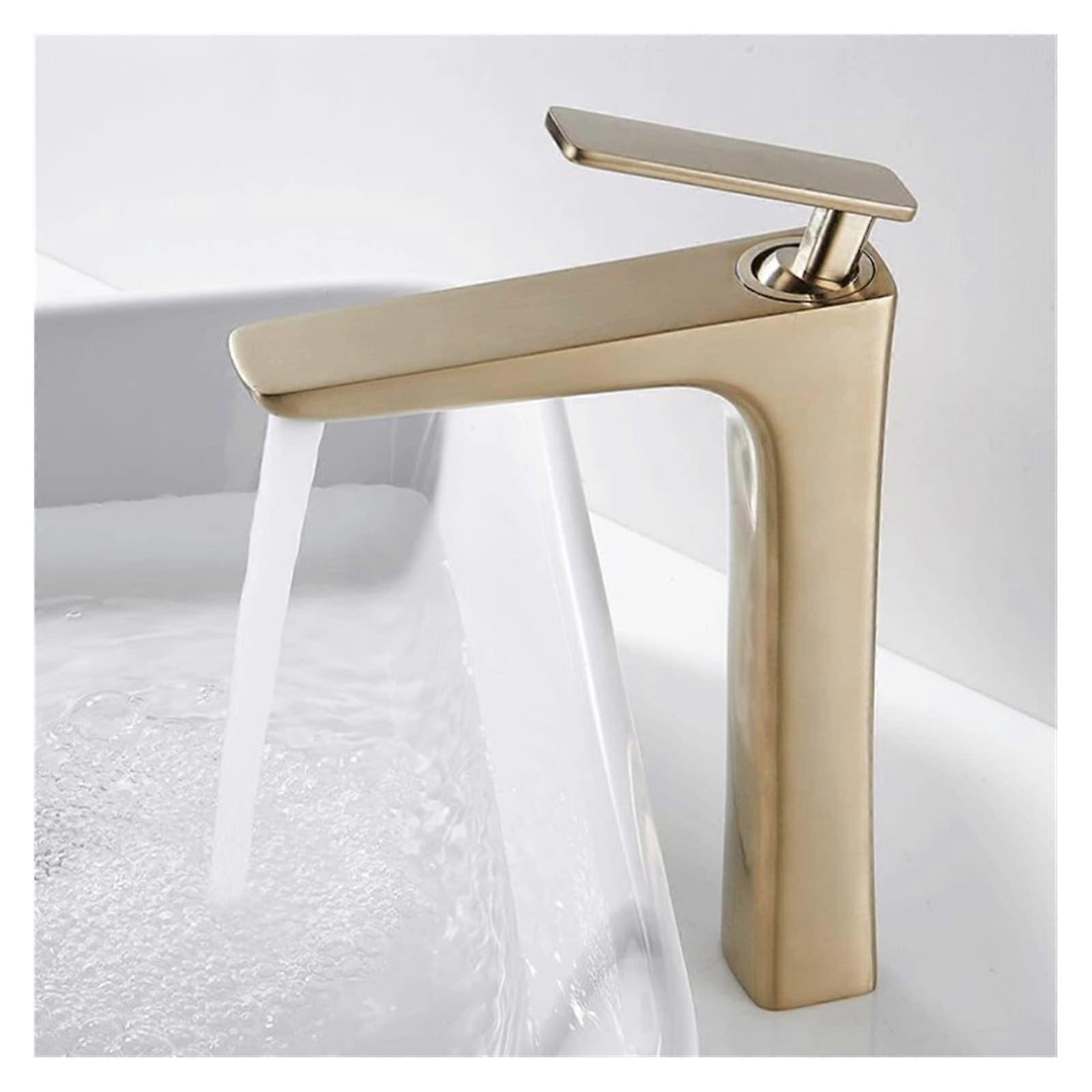 Basin Mixer Tap Solid Brass Single Lever Bathroom Sink Faucet Hot and Cold