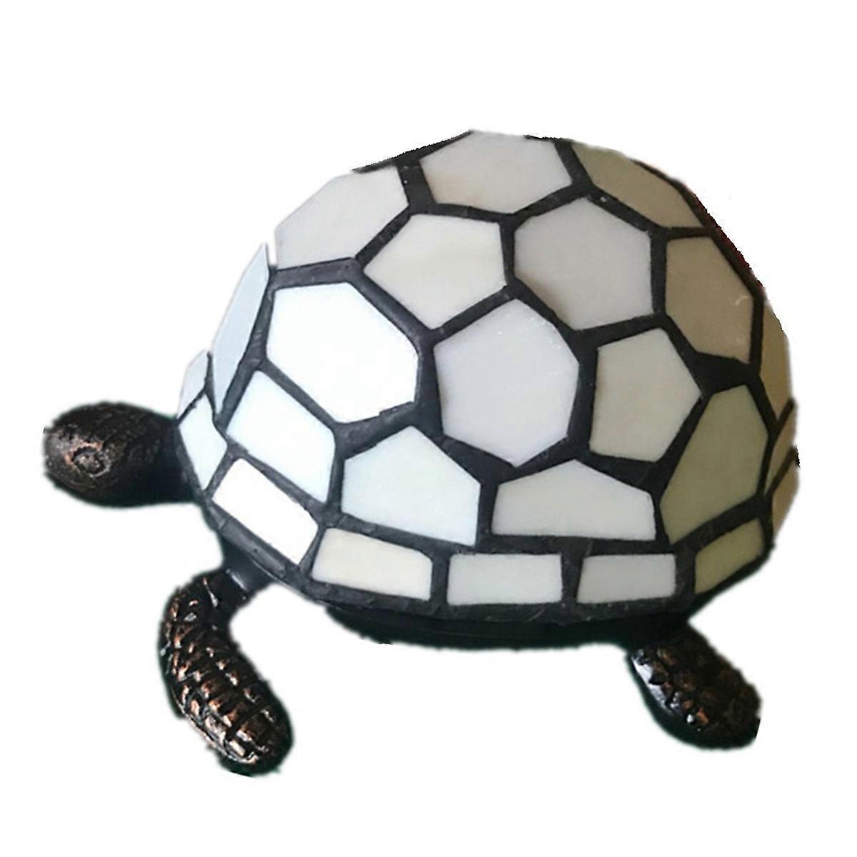 Table Lamp Turtle Shaped Copper Foil Material Warm Light for Home Decor White 1Set