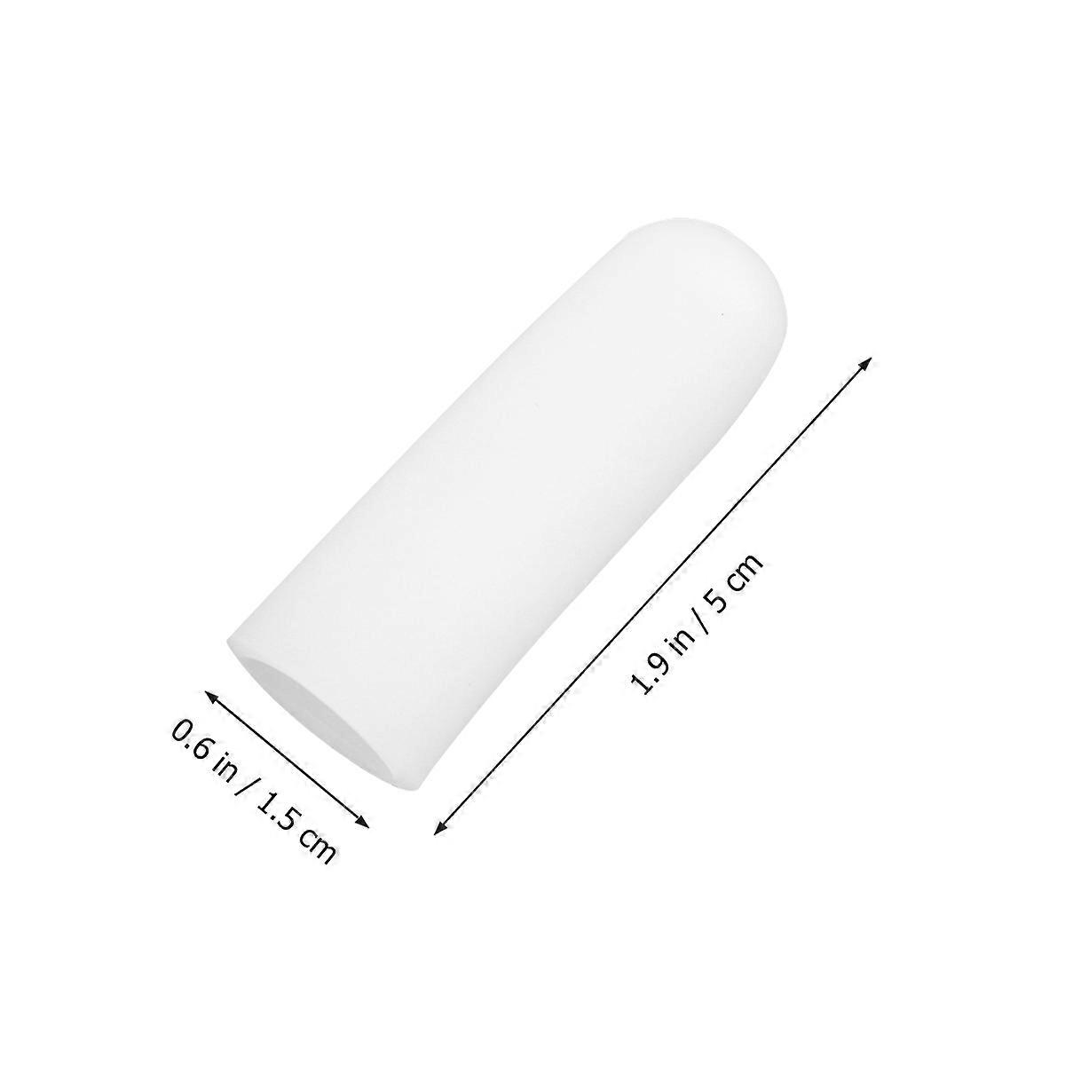 Finger Protector Silicone Gel Sleeves for Protection 2Pcs Long Type White