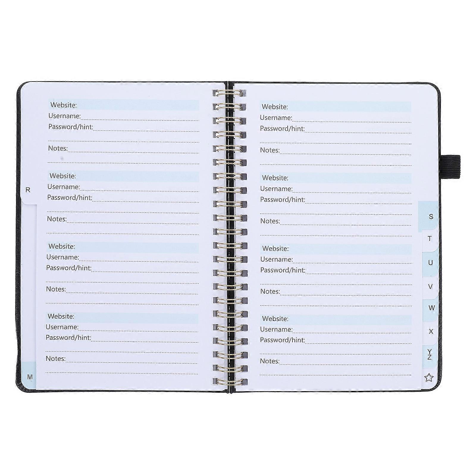 Password Notepad with Spiral Binding for Convenient Password Tracking