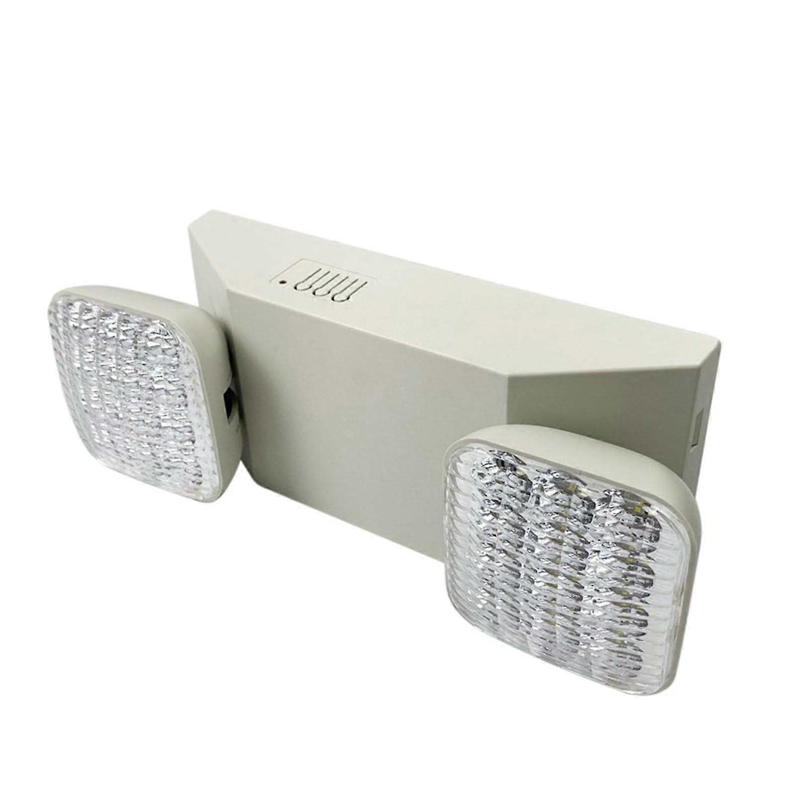 LED Emergency Light with 360° Rotatable Dual Heads, 90Min Battery Backup, Wall Mounted Commercial Fixture
