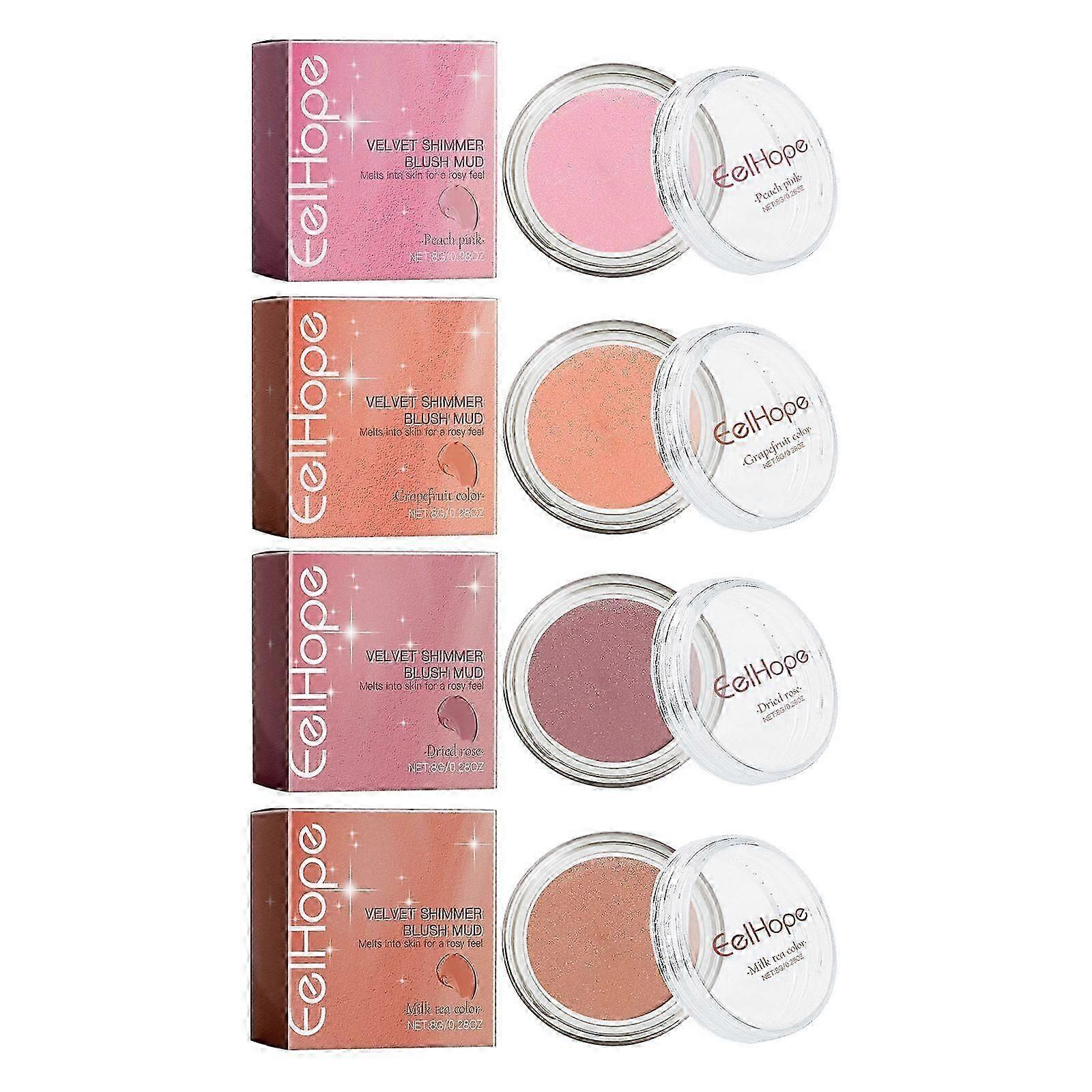 Eelhope Velvet Fine Blush Mud Series: Natural, Light And Color-Enhancing Blush Mud For Cheeks