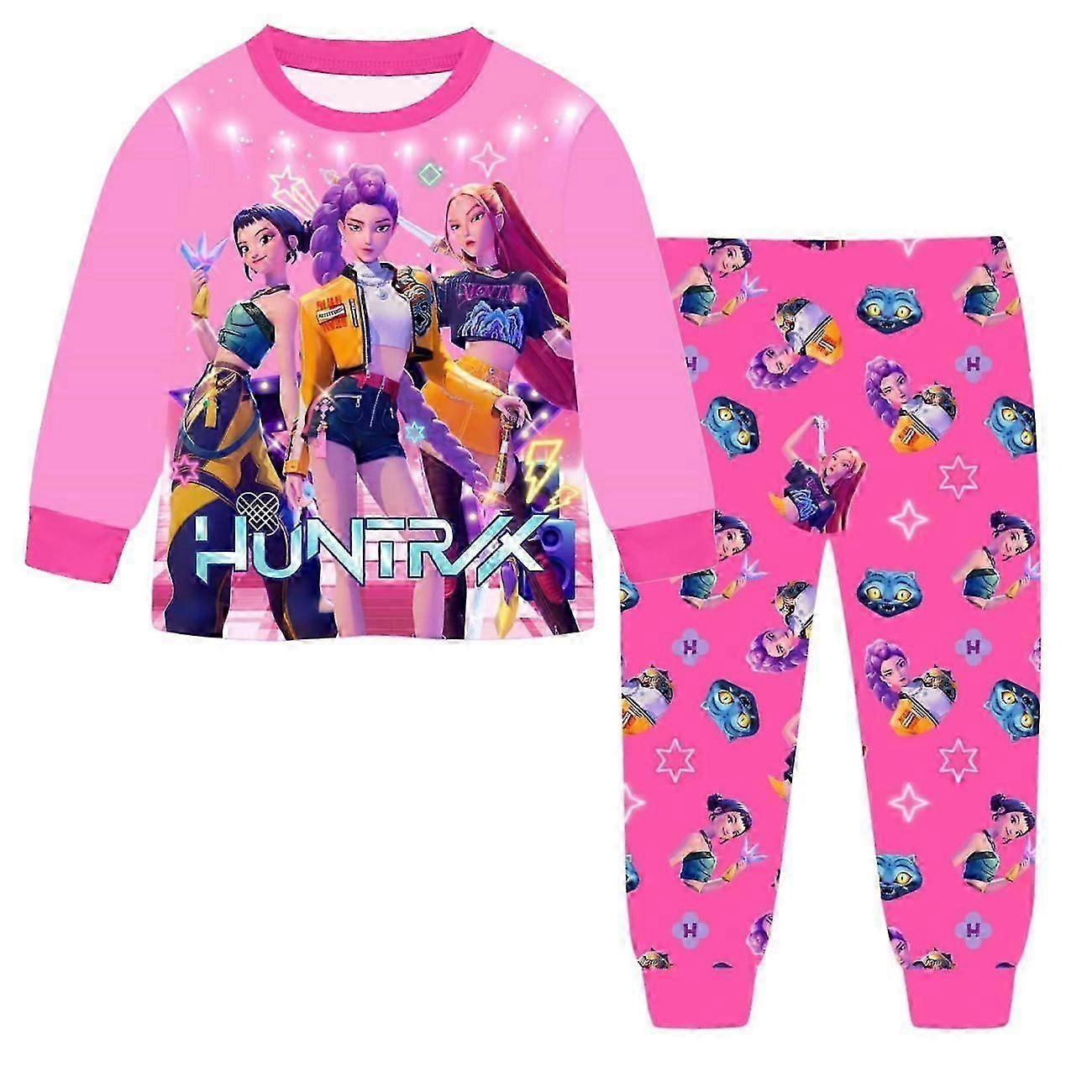 K-pop Demon Hunters barnpyjamas med lång ärm, söta tecknade pyjamaskläder för barn för sömn och fritidskläder - ny produkt