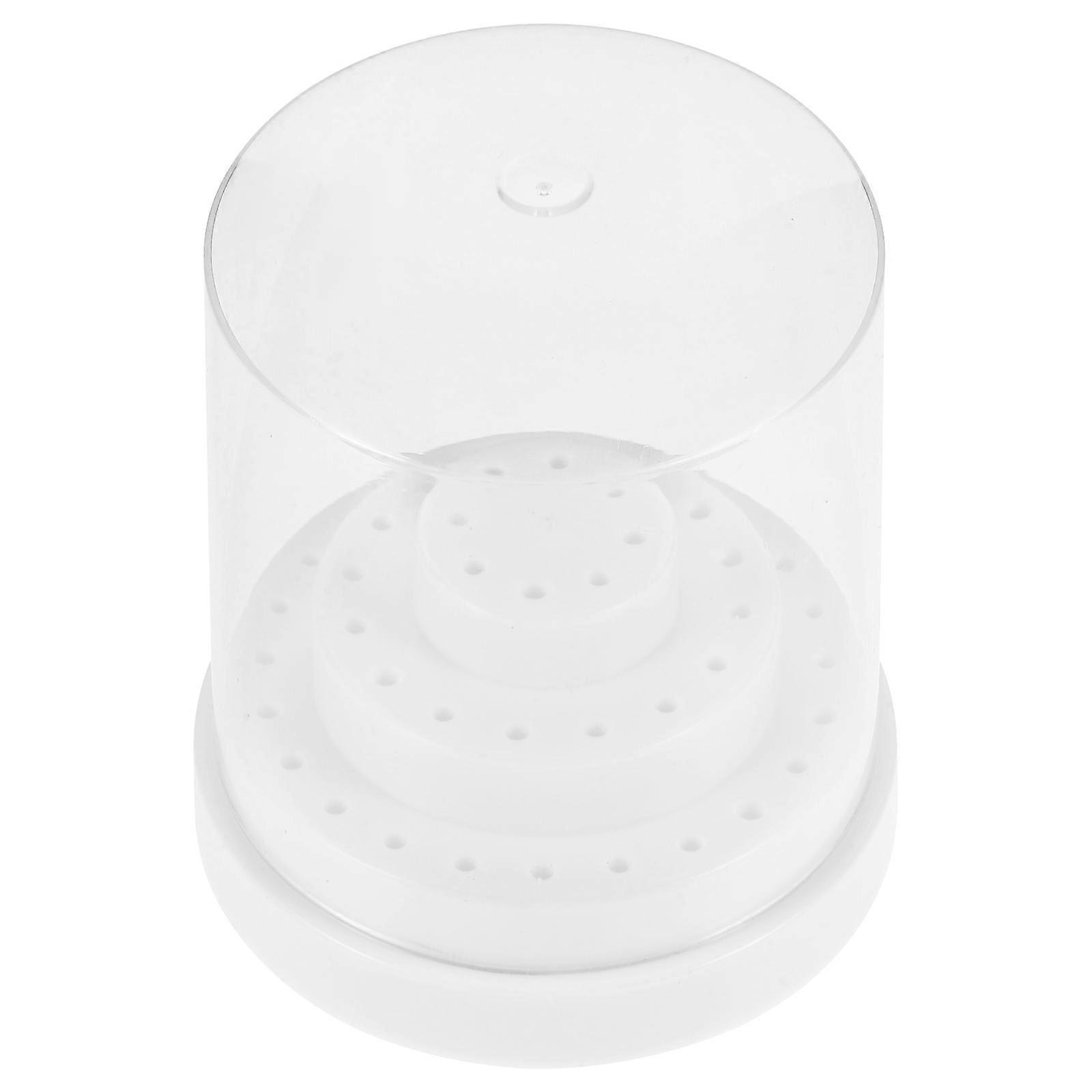 Nail Drill Bit Case Plastic Organizer for Storage in White Color