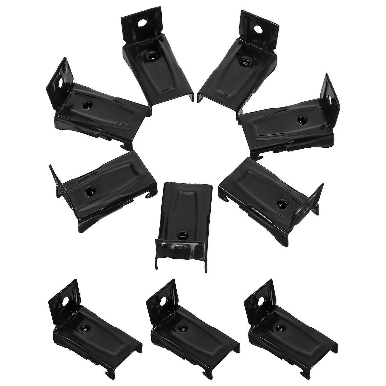 Curtain Track Wall Mount Brackets Flexible Black for Home Use 10Pcs