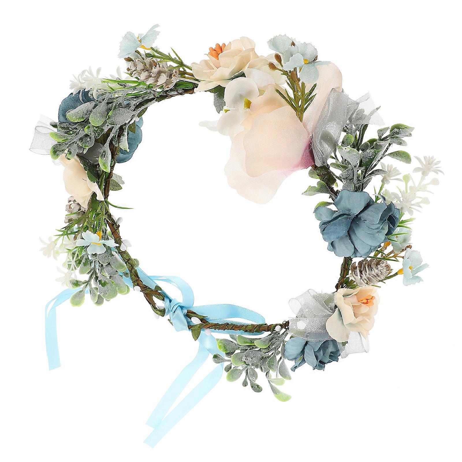 Wedding Artificial Dog Flower Wreath for Pets Fabric Material