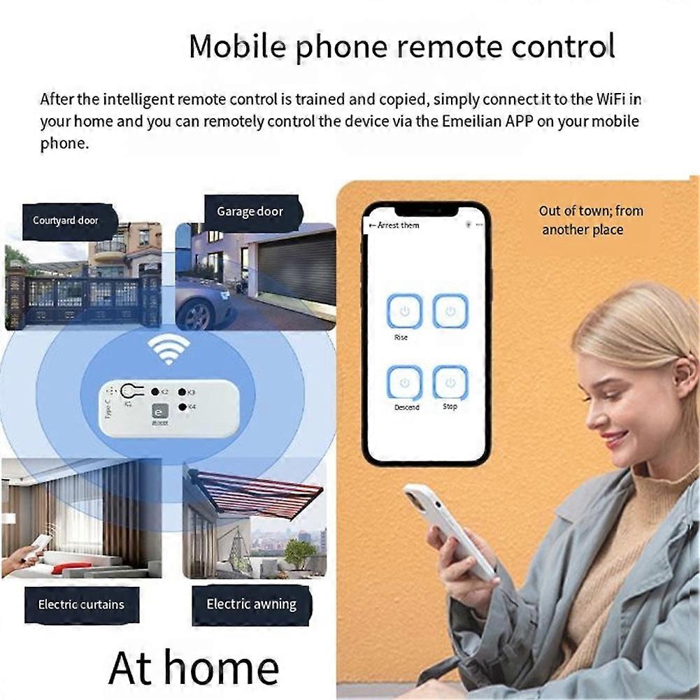 EWelink 433Mhz Duplicator Garage Door Remote Control Duplicator for Electric Door Rolling Door Curtain Awning Sunshade