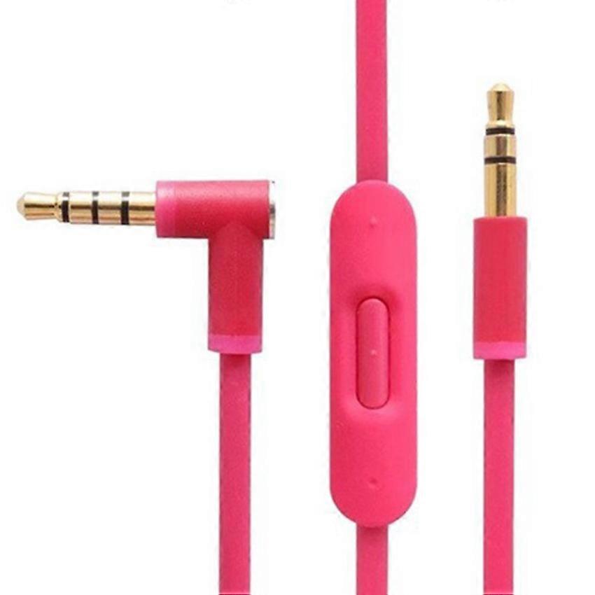 Audio Cable Headphone Cable Microphone and Remote Control for Studio/Studio Pro/Beats/Solo3/Solo2 ( Rose-Red-Cord Remote)