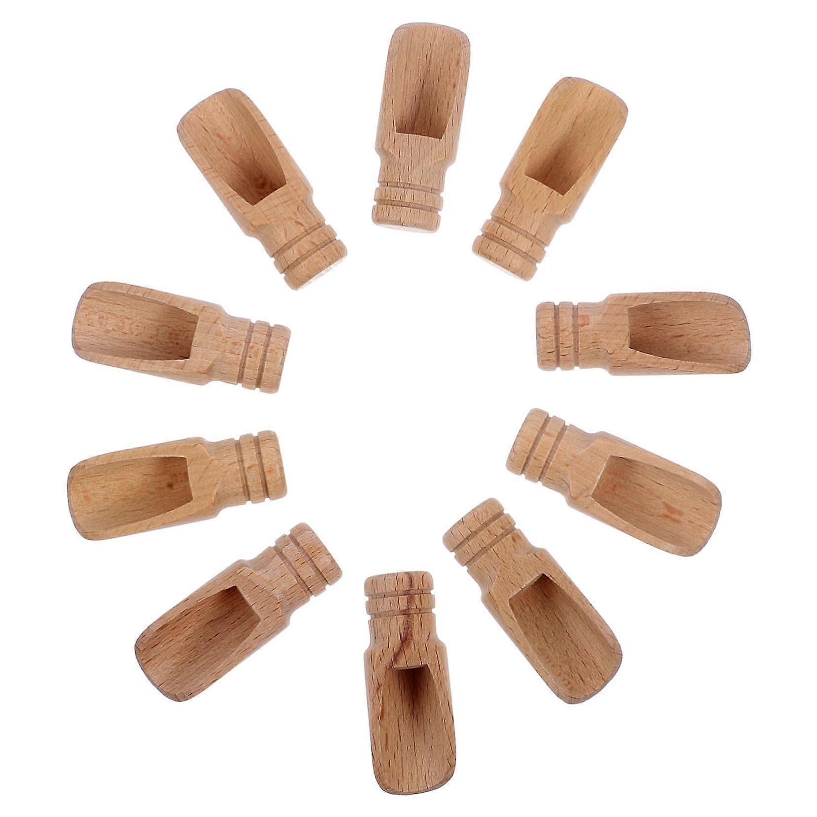 10pcs Leaf Shape Wooden Measuring Spoons for Tea Leaves and Spices, EcoFriendly Precise Scoop