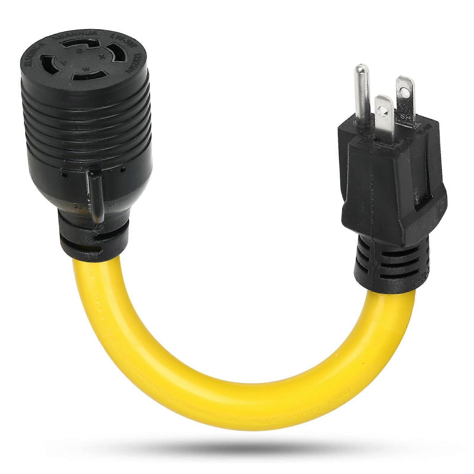 Generator Adapter Cord NEMA 515P to L1430R, 12 Inch TwistLock Plug for Secure Generator Connection