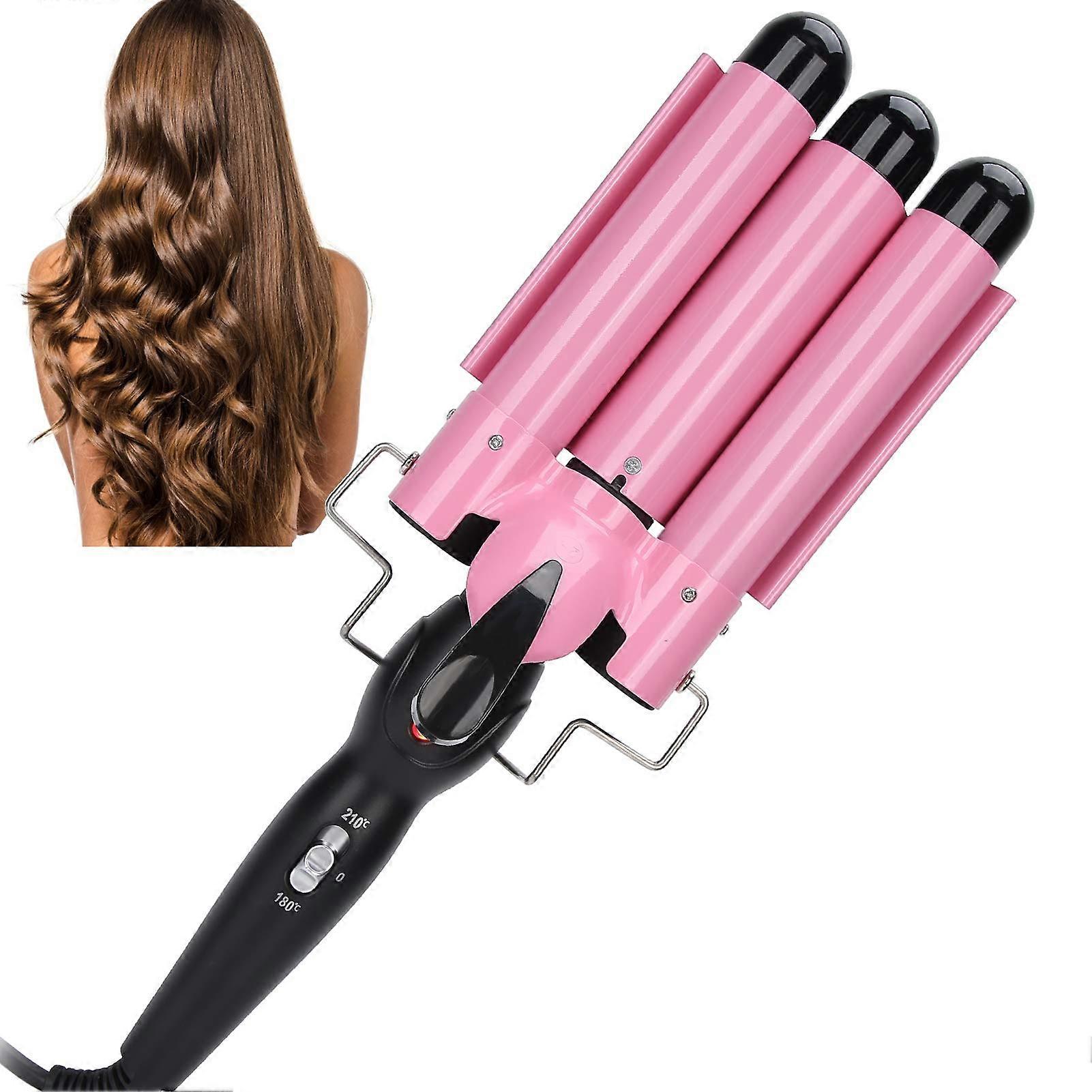 32mm Triple Barrel Hair Waver Curling Iron with Rapid Heating and Adjustable Temperature Control