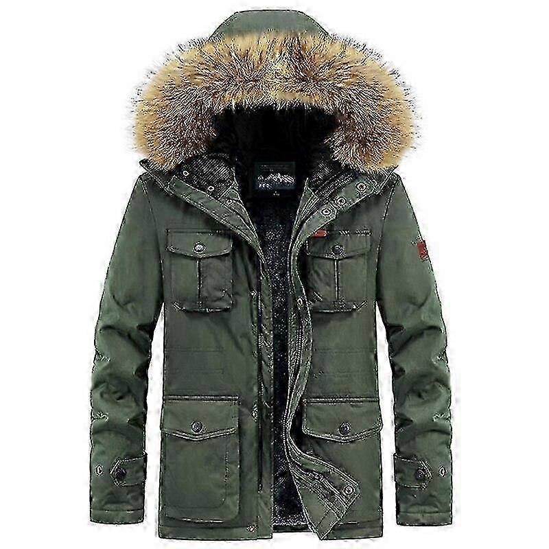 Hooded Fleece Parka for Plus Size Men, 8XL Winter Jacket with Windproof Overcoat Fit