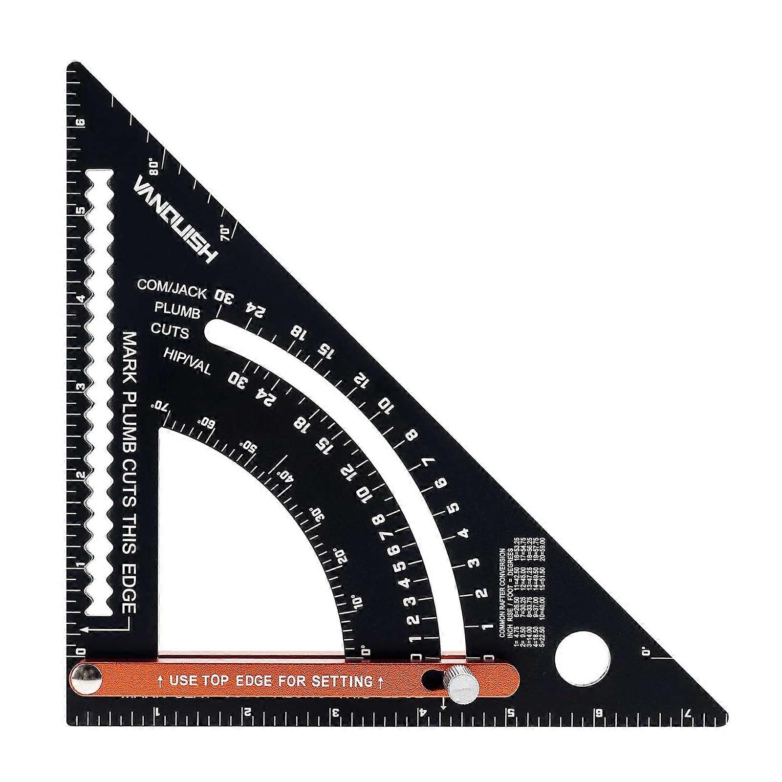 7 Inch Aluminum Rafter Square for Woodworking with Angle Guide, Precision Combination Square 4027