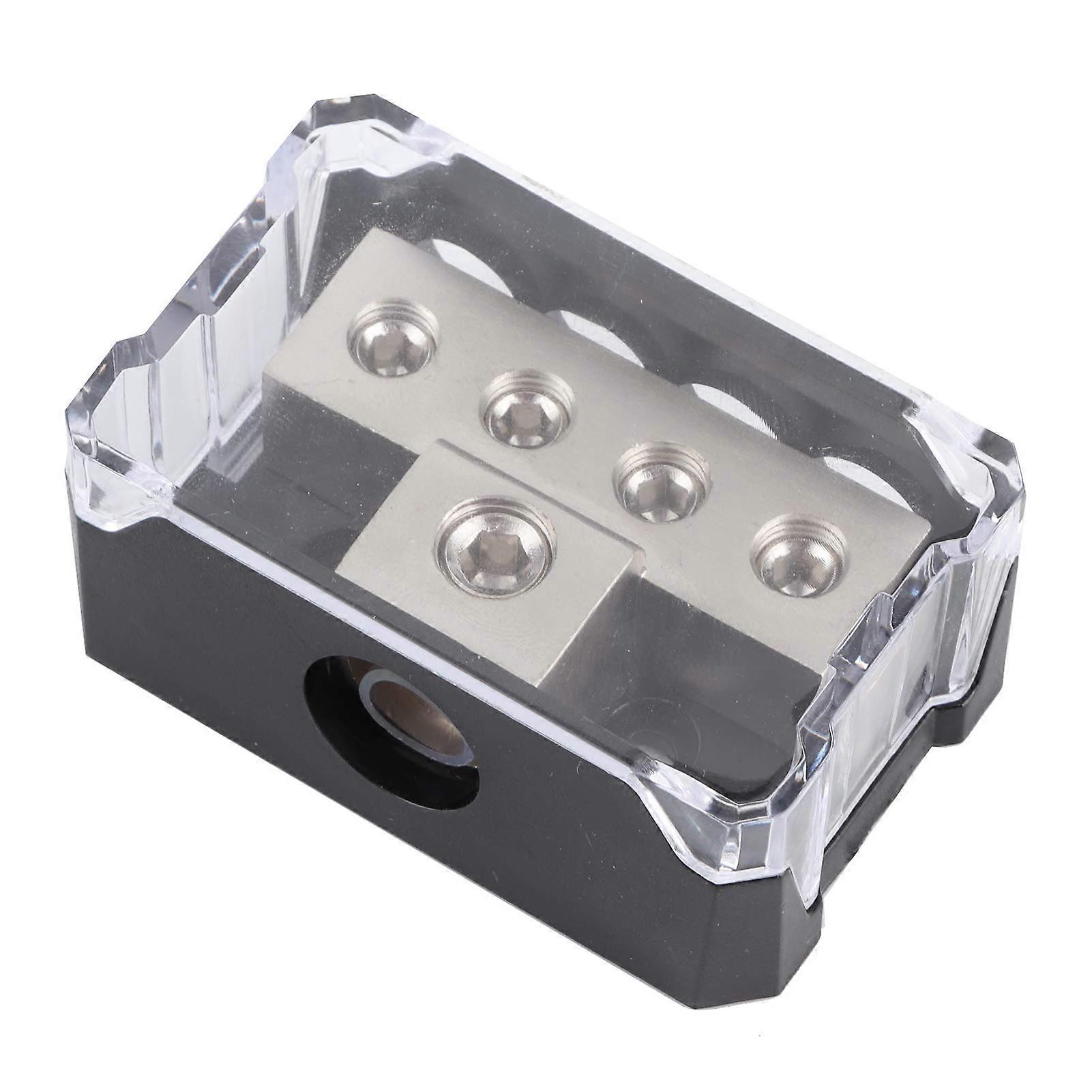 1 Way to 4 Way Car Power Distribution Block, Car Audio Power Splitter with Impact Resistant Cover